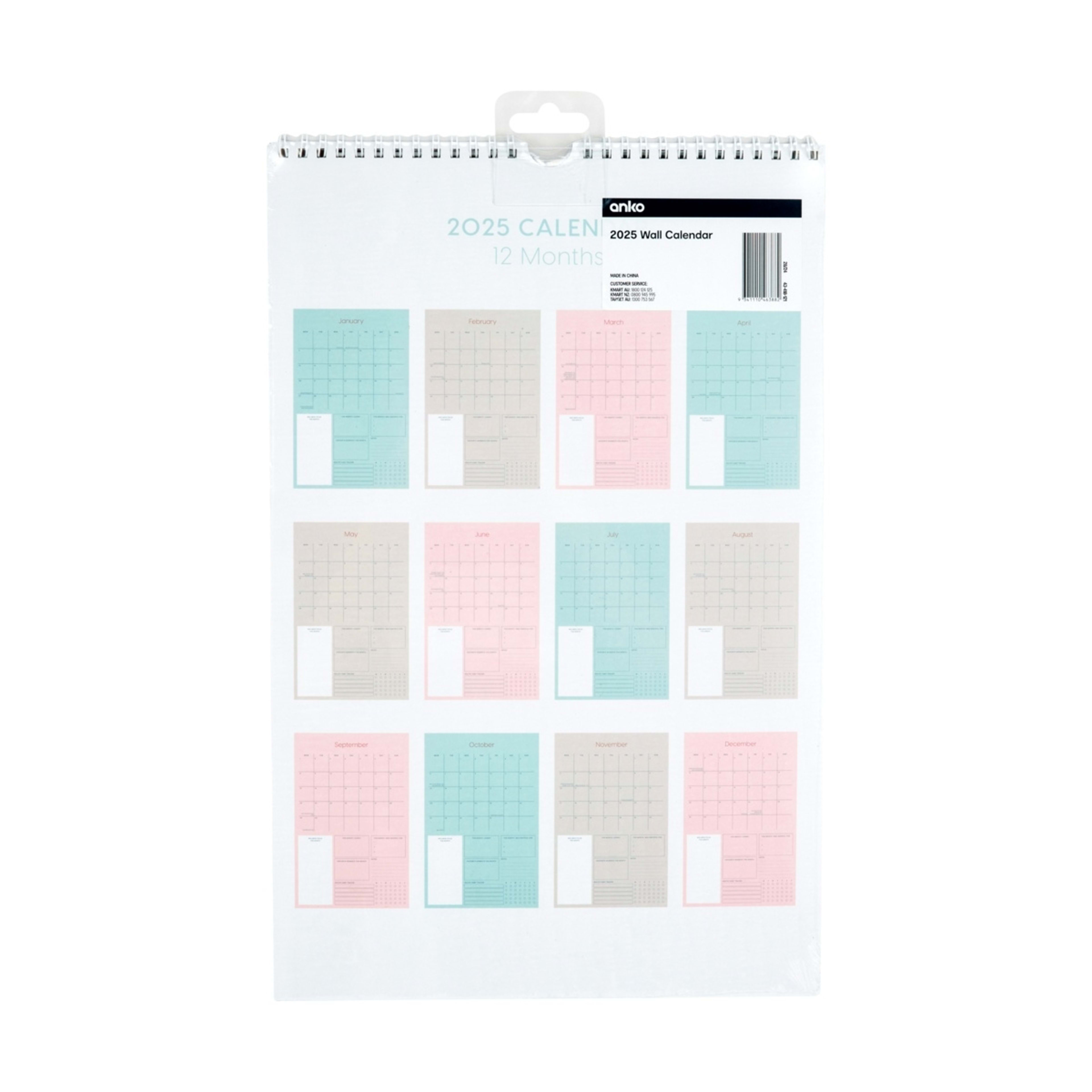 2025 Wall Calendar Wellbeing Kmart