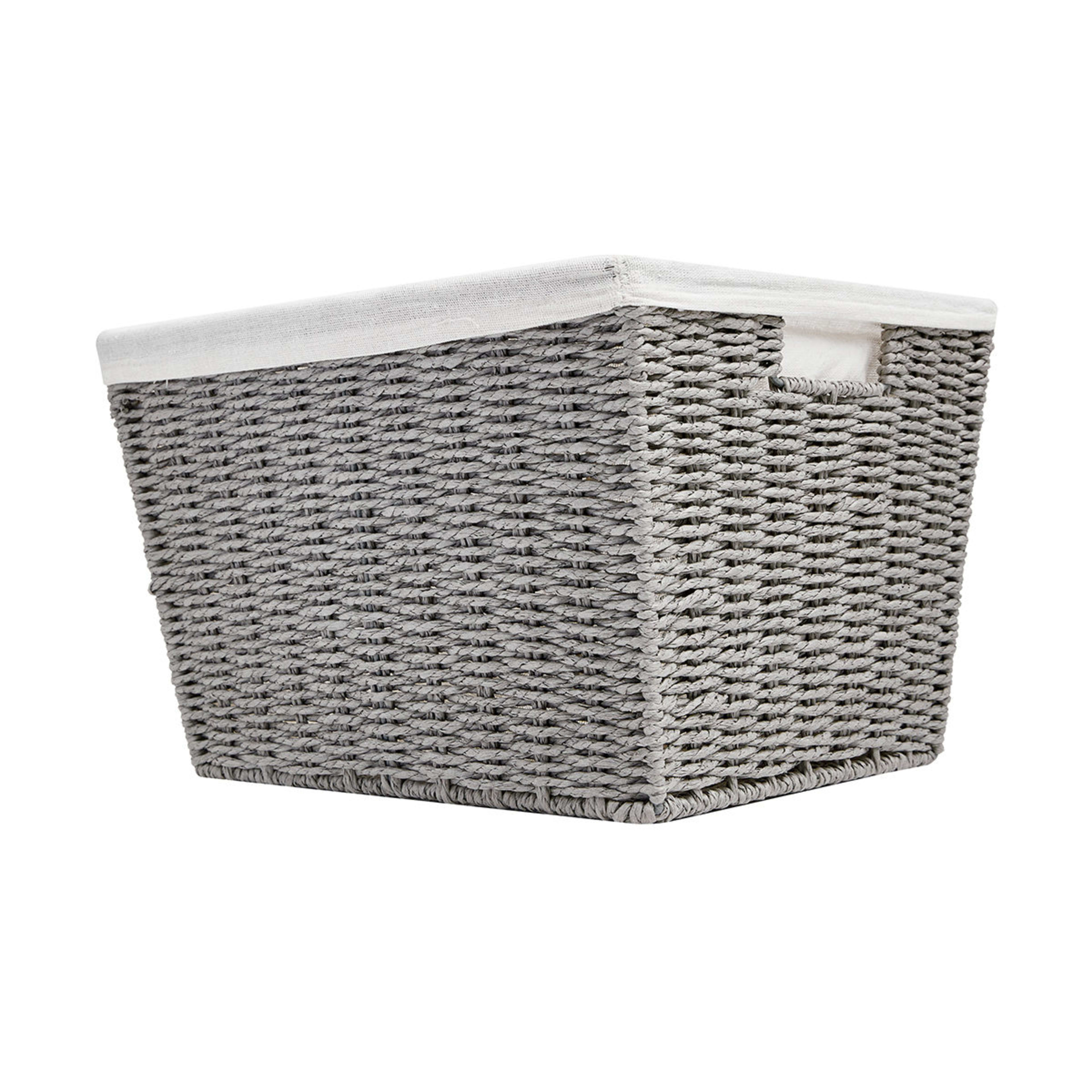 Rectangle Basket with Liner Grey Kmart