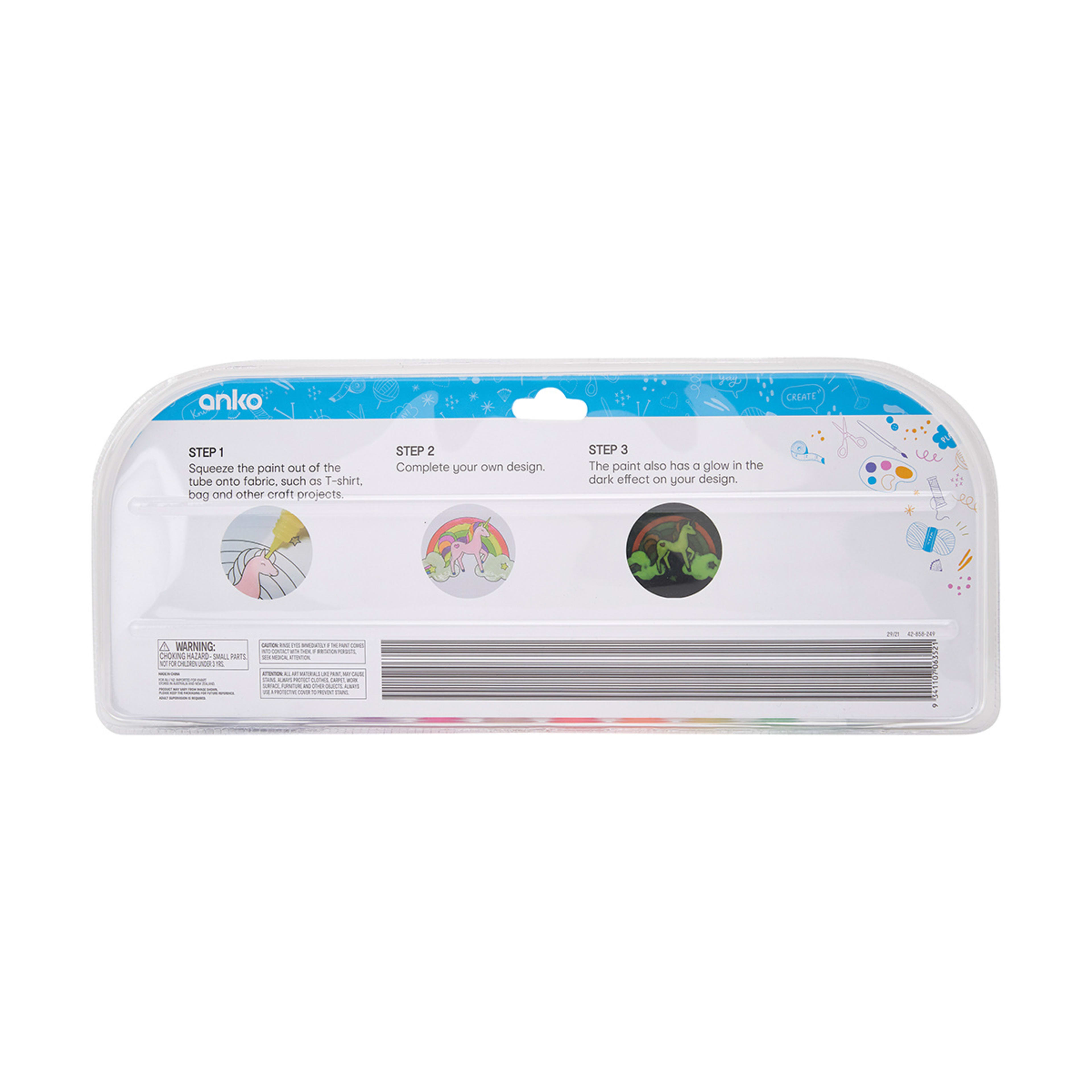 12 Pack Fabric Paint Kmart