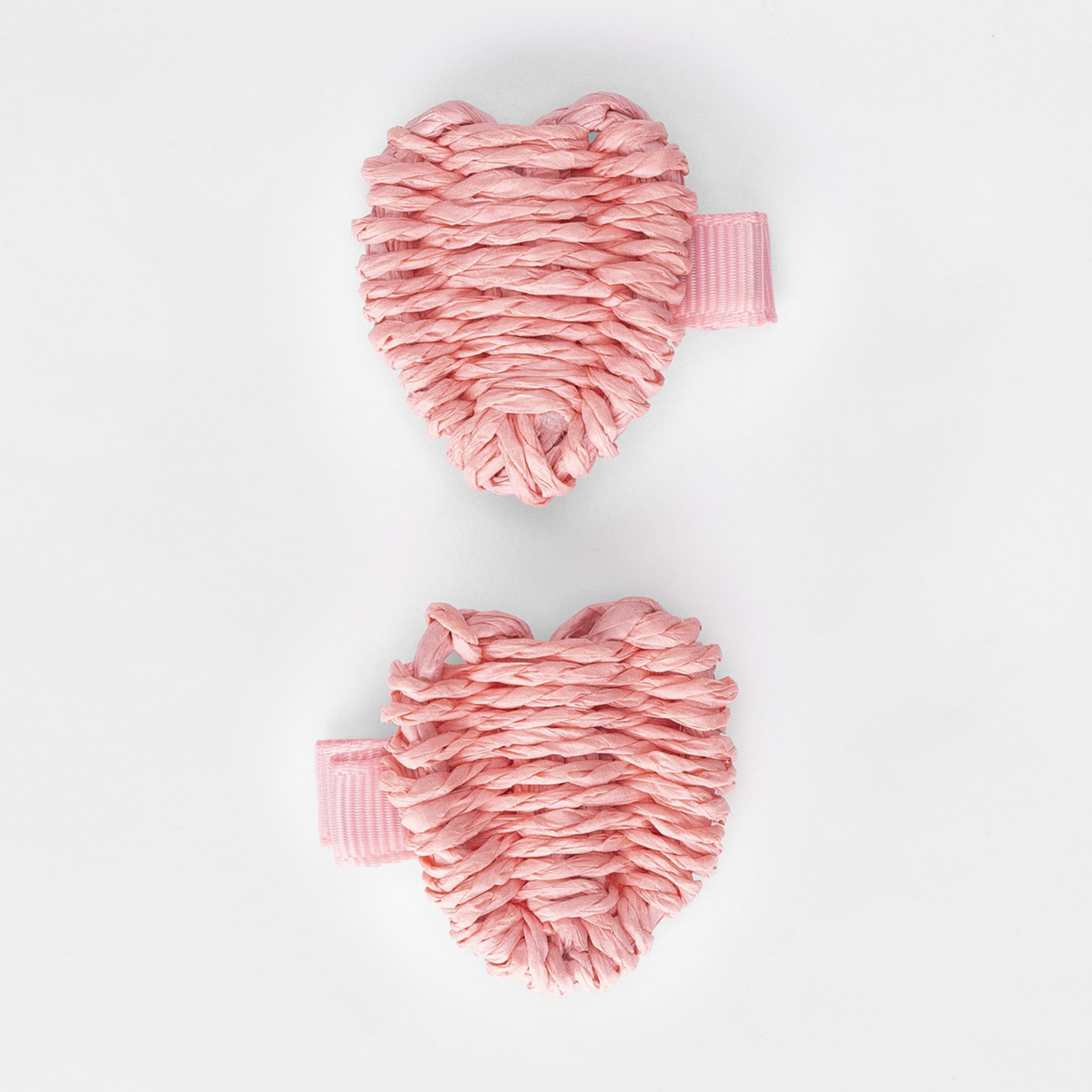 1 2 Pack Pink Hearts Snap Hair Clips