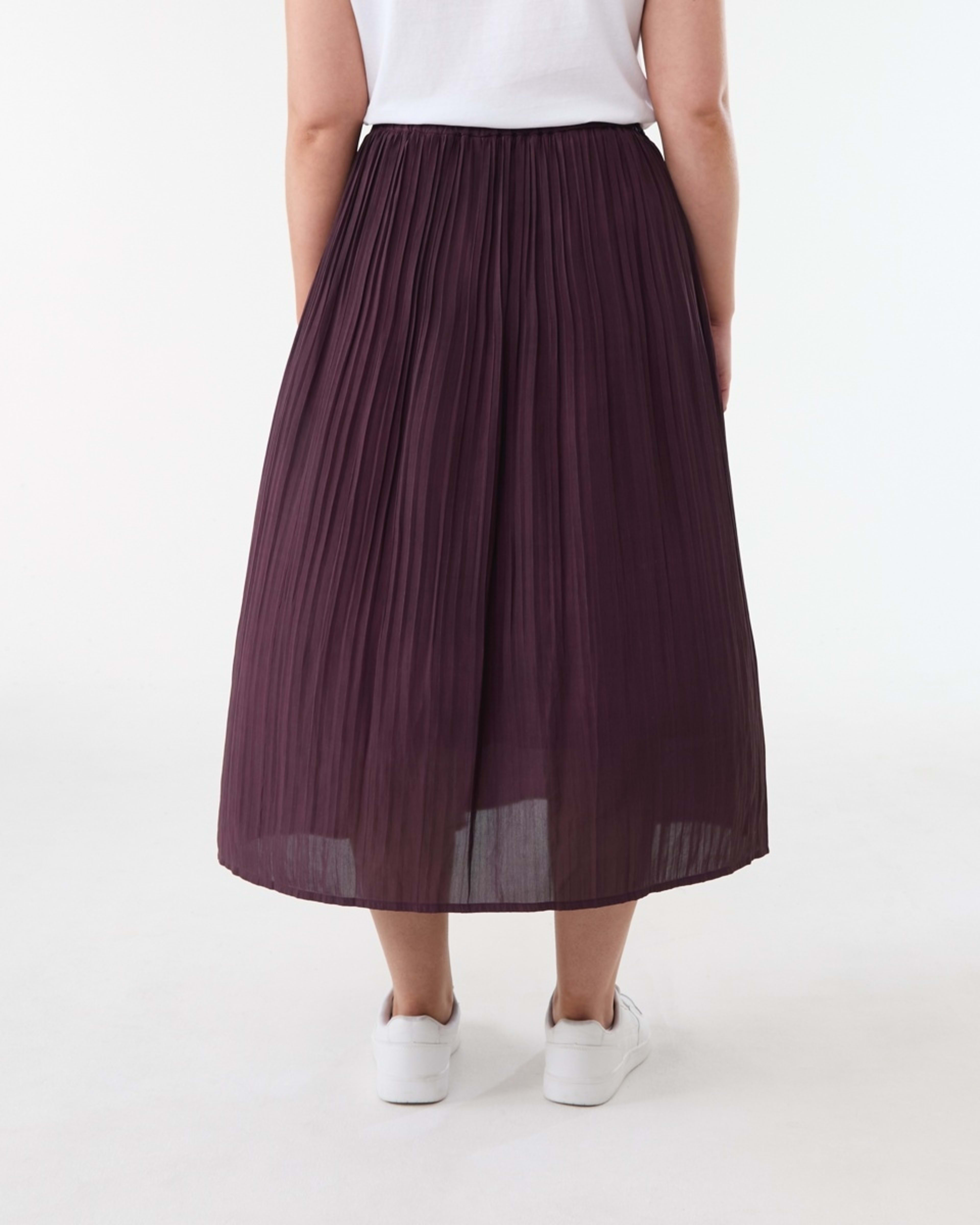 3 Crinkle Maxi Skirt WARM MULBERRY, 3 of 5