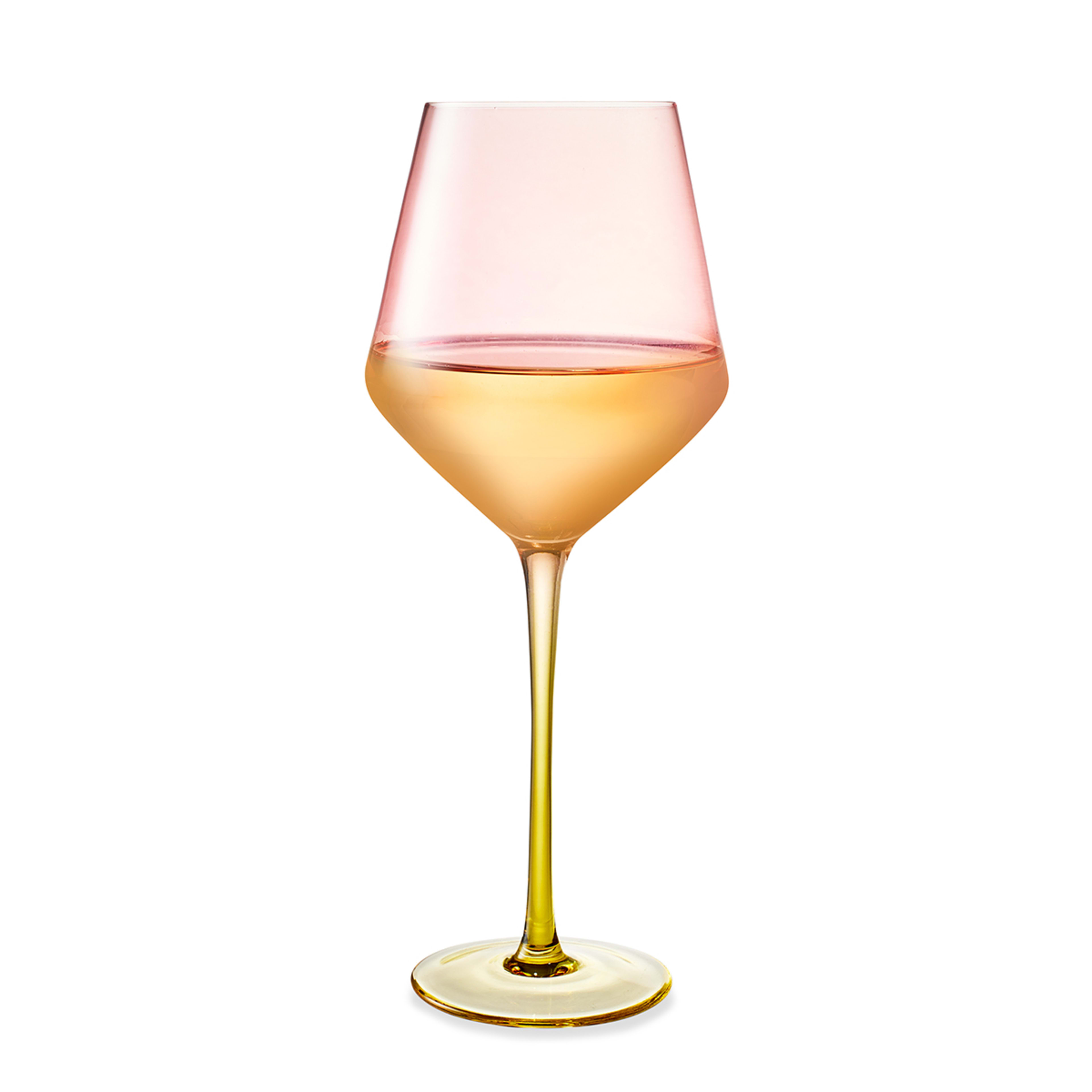 4 Two Tone Pink and Yellow Wine Glasses Kmart