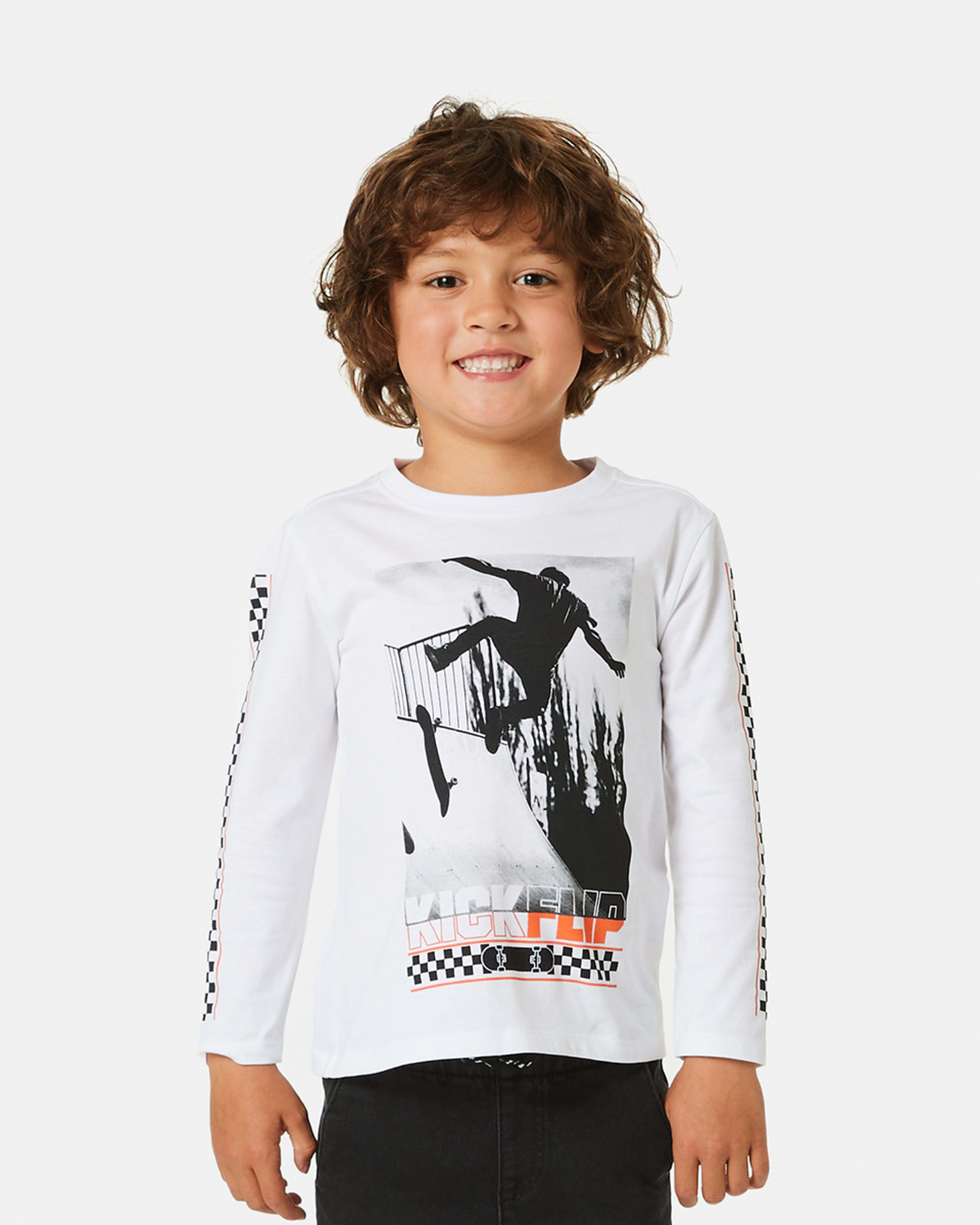 Long Sleeve Skate Print T-shirt - Kmart
