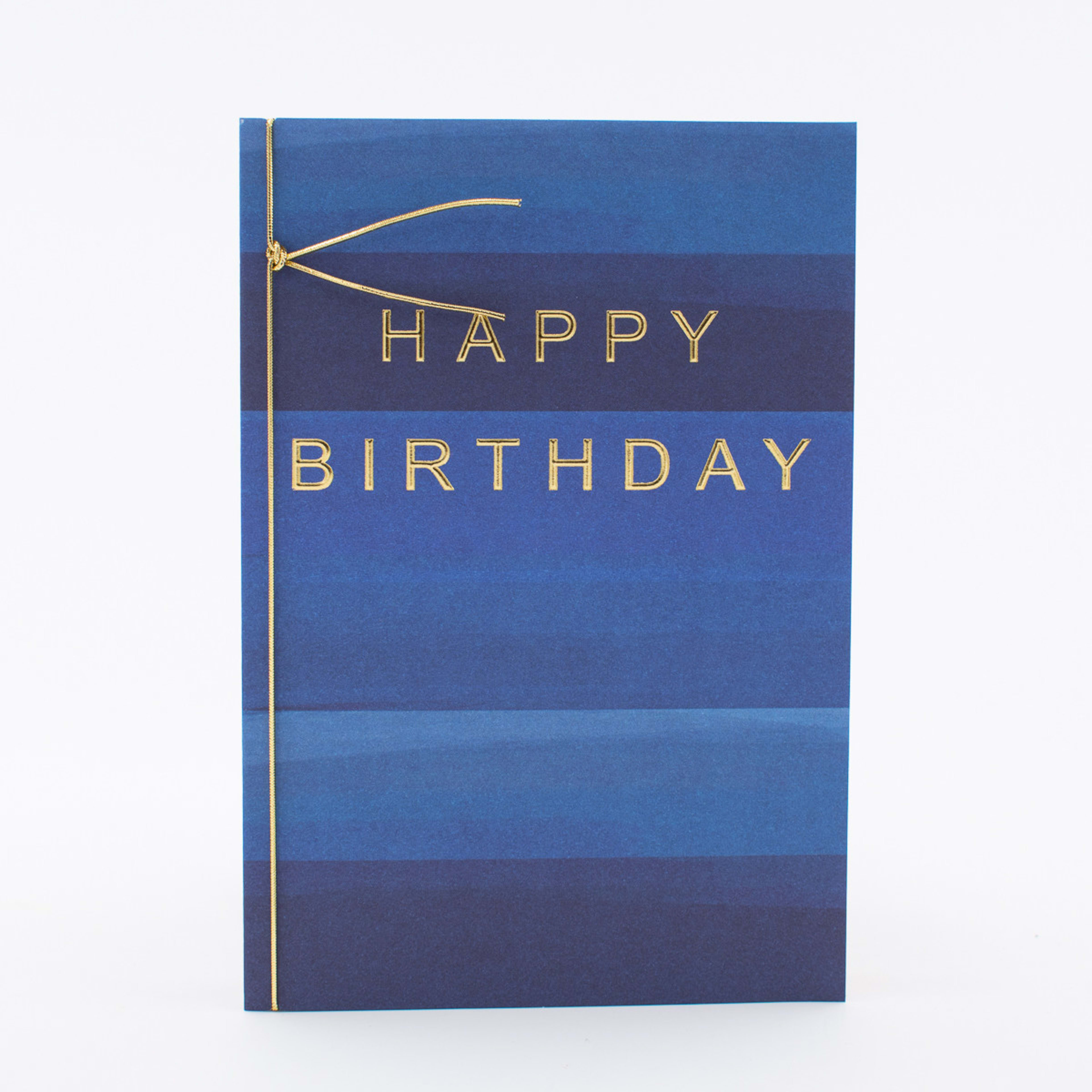 1 Hallmark Birthday Card - Blue Stripes