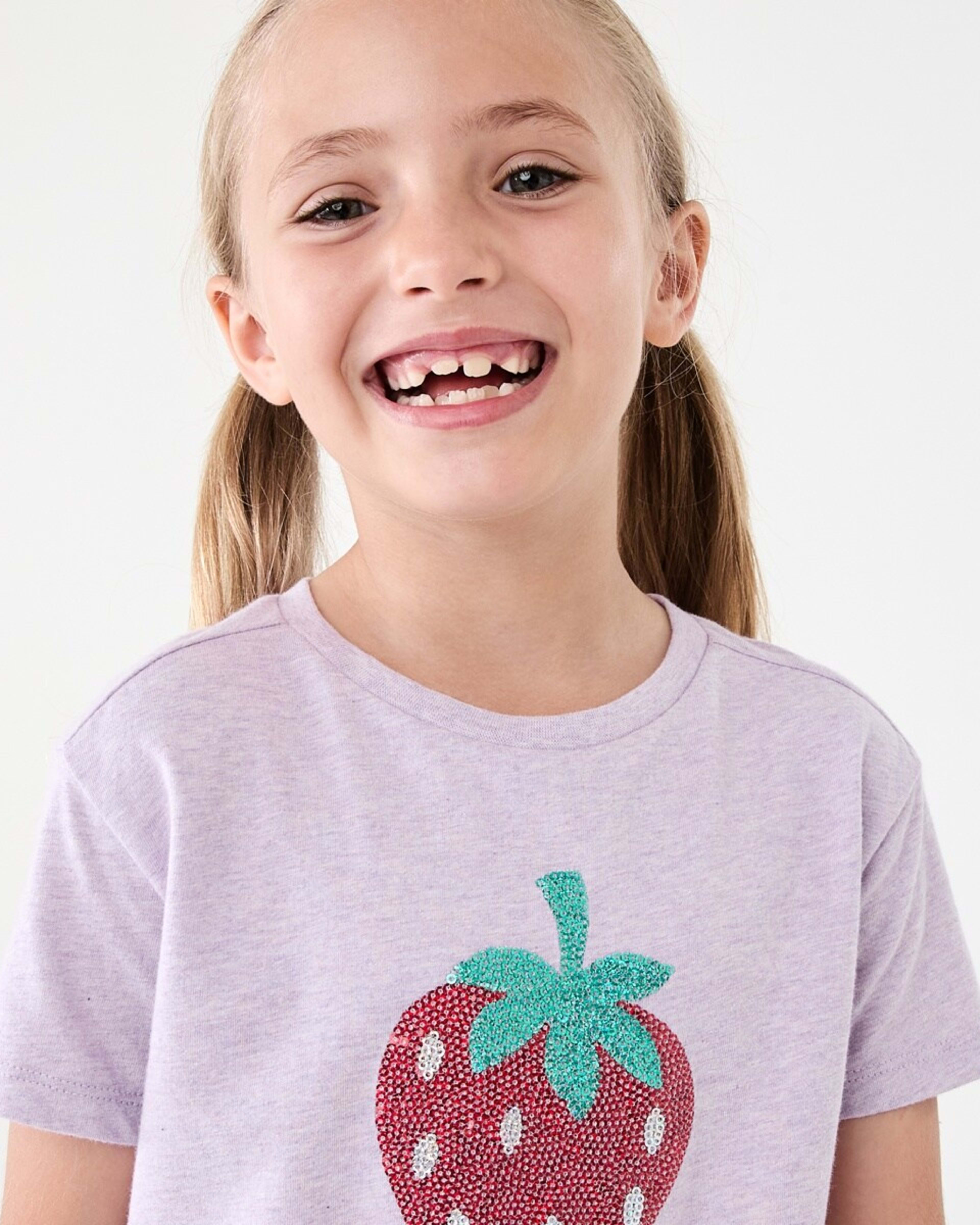 3 Short Sleeve Sequin T-shirt Strawberry, 3 of 8