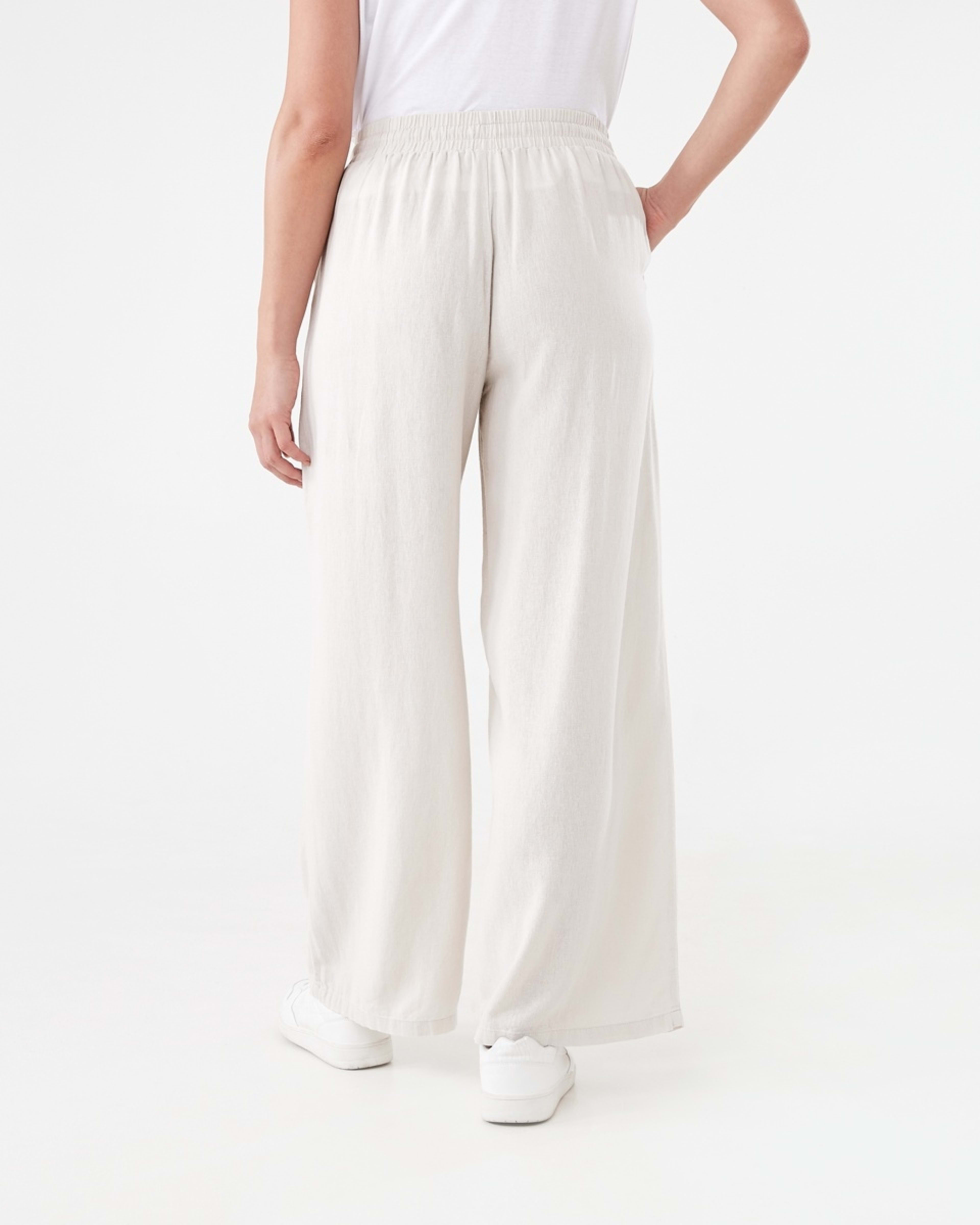 3 Linen Blend Wide Leg Pants NATURAL BEIGE, 3 of 5