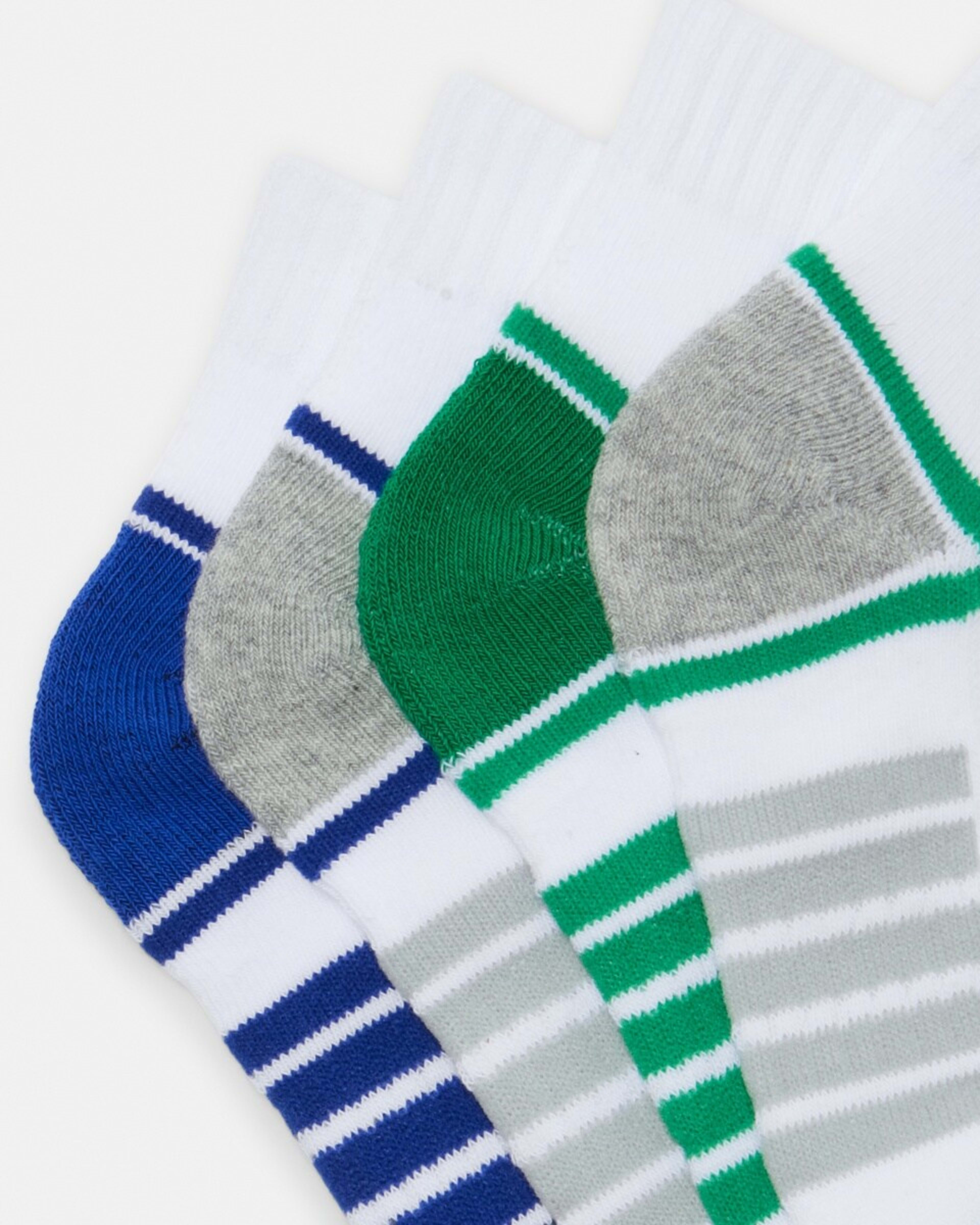 2 4 Pack Active Kids Quarter Crew Socks GREEN MULTI, 2 of 3