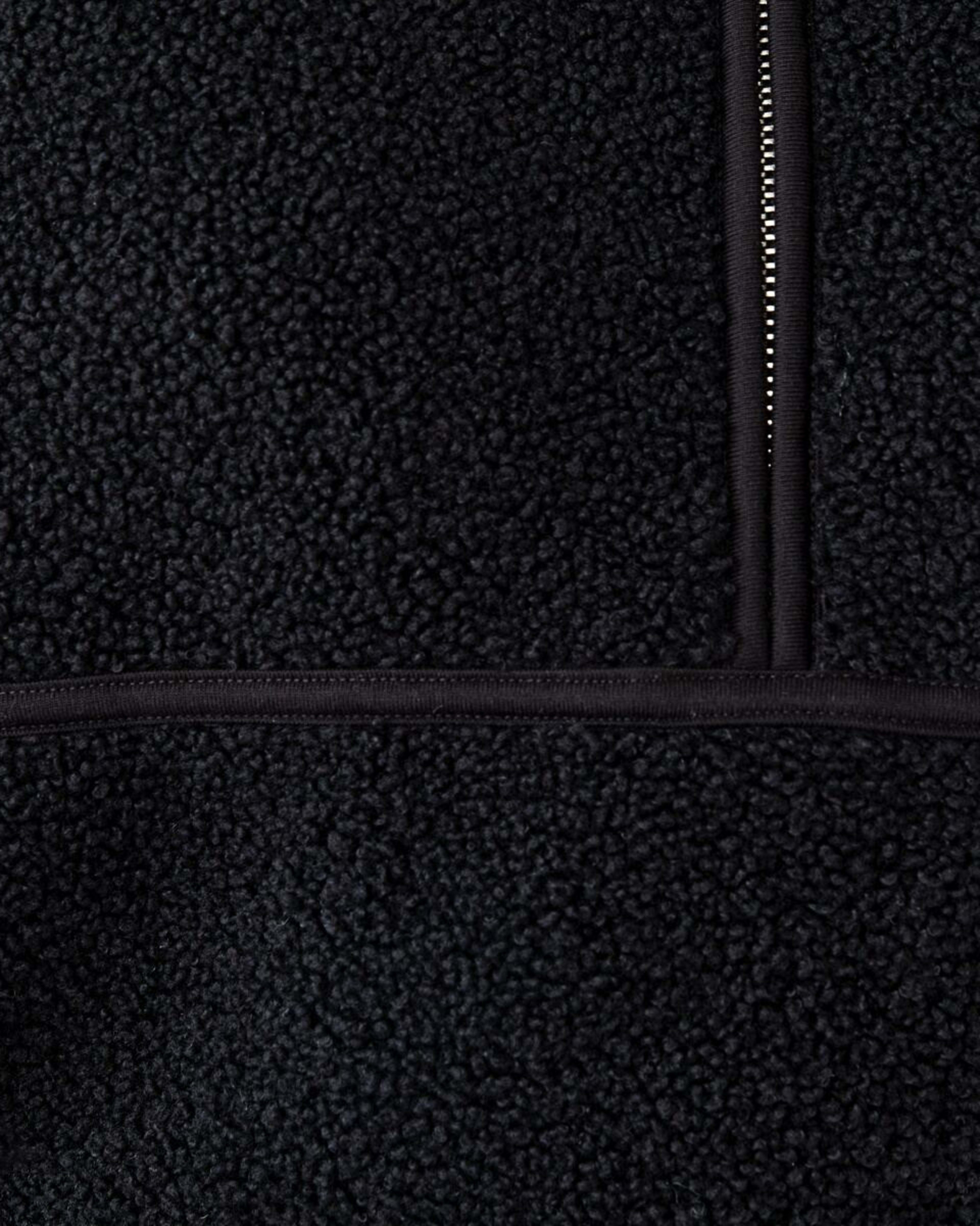 6 Long Sleeve Quarter Zip Through Boucle Sweatshirt Black, 6 of 6