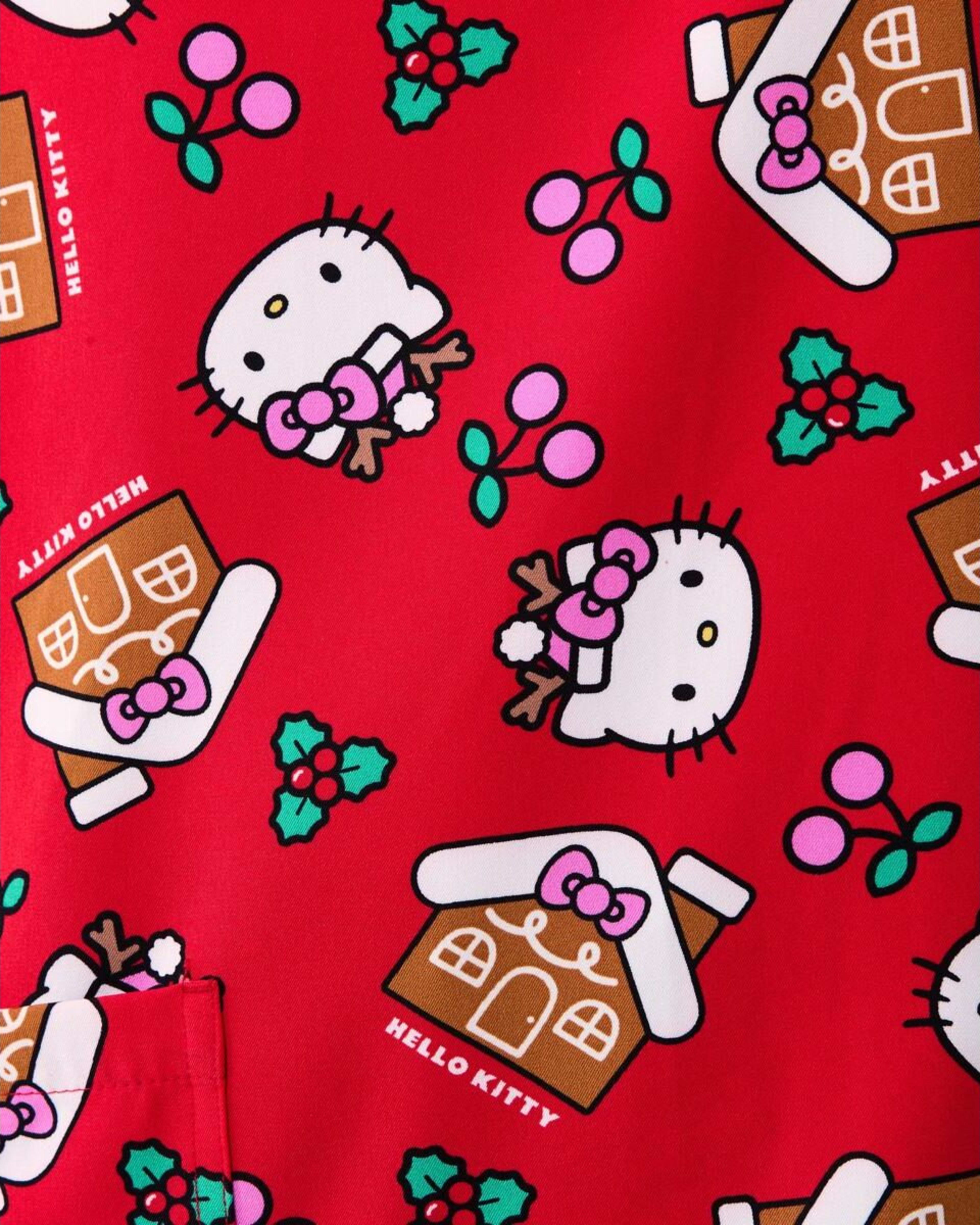 6 Workwear Hello Kitty License Christmas Scrub Top Hellokitty, 6 of 8