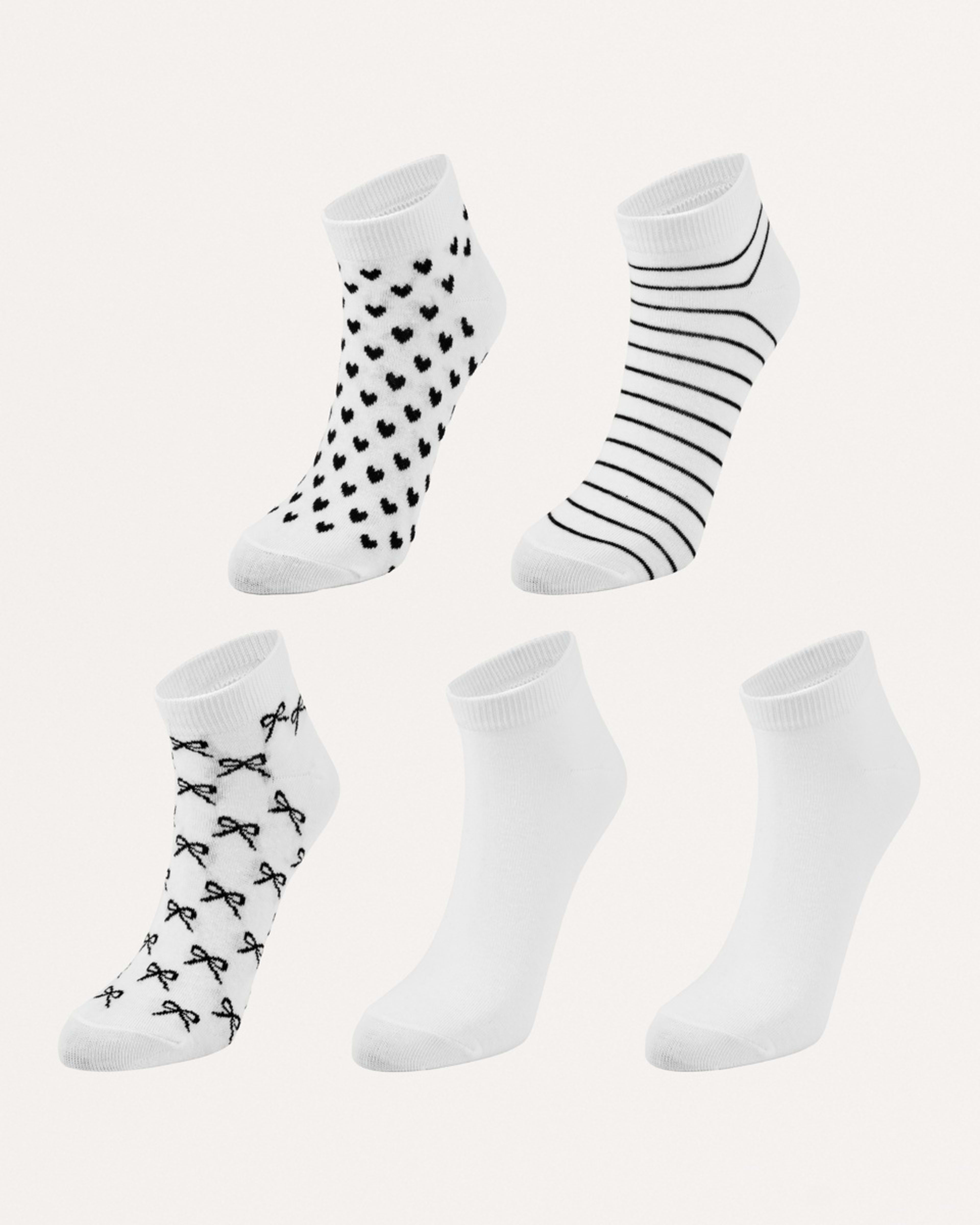 1 5 Pack Fashion Low Cut Socks WHITE, 1 of 3