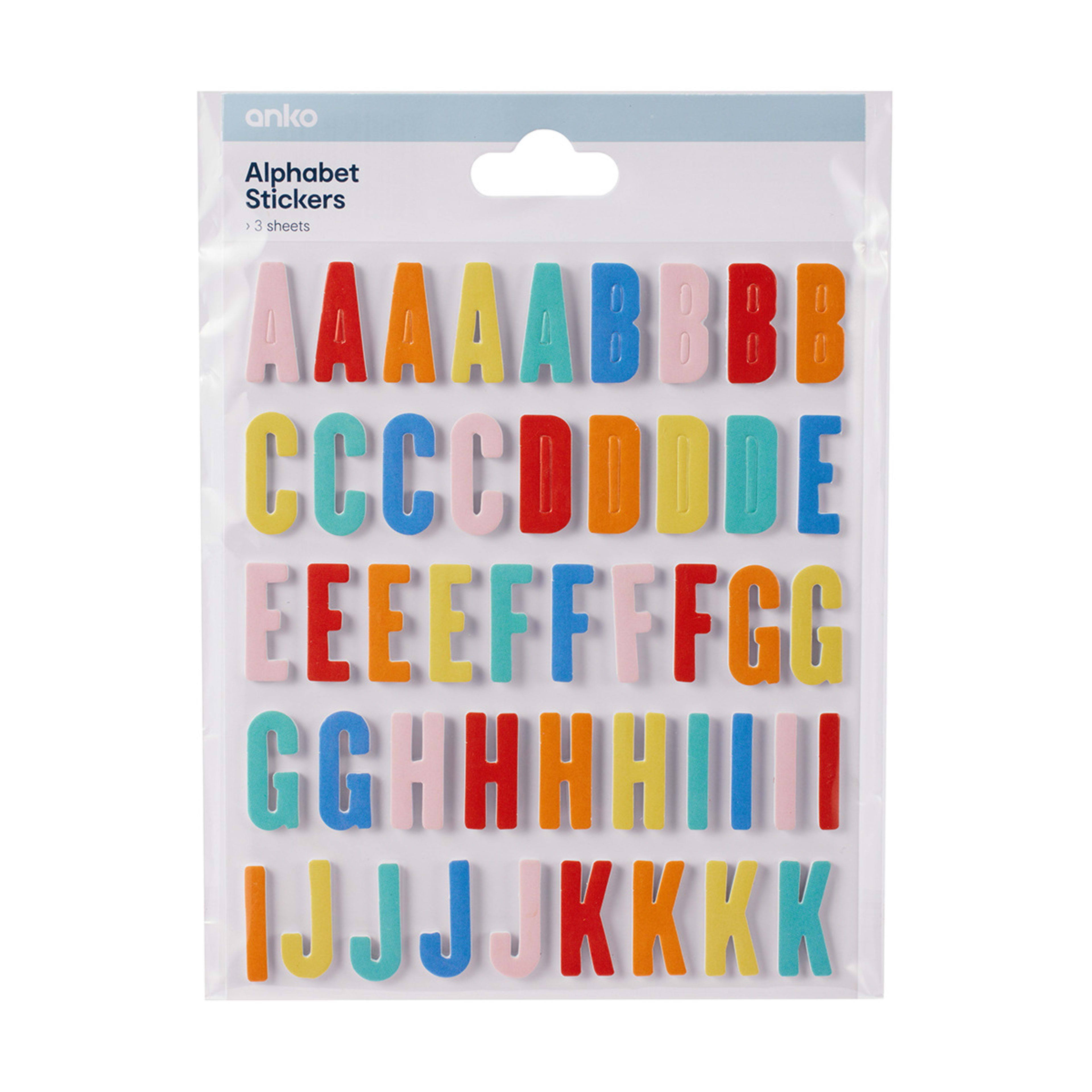 3 Pack Alphabet Stickers Kmart