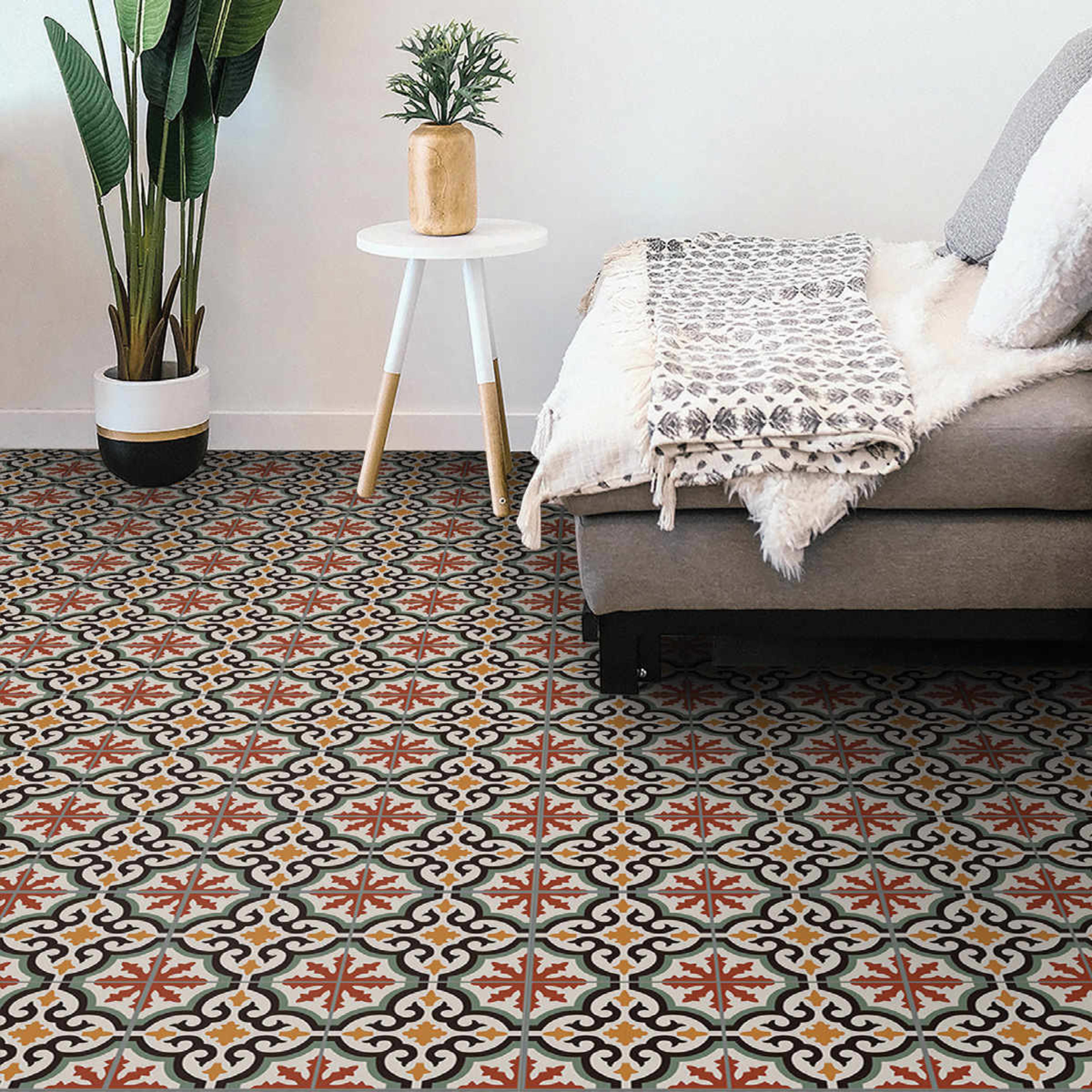 8 Pack Vinyl Floor Tiles Patterned Kmart
