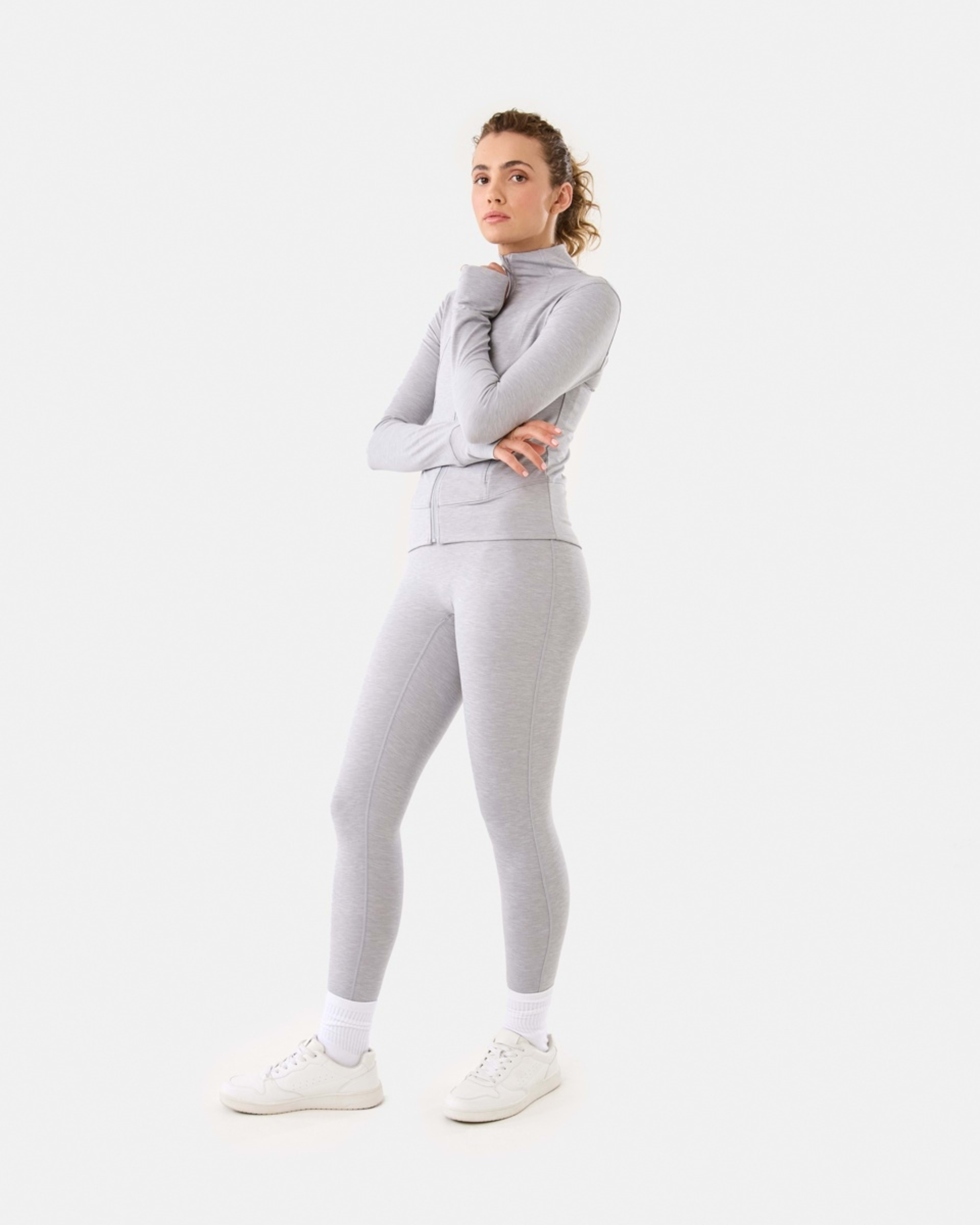 4 Active Womens Soft Touch Leggings Grey Marle, 4 of 6
