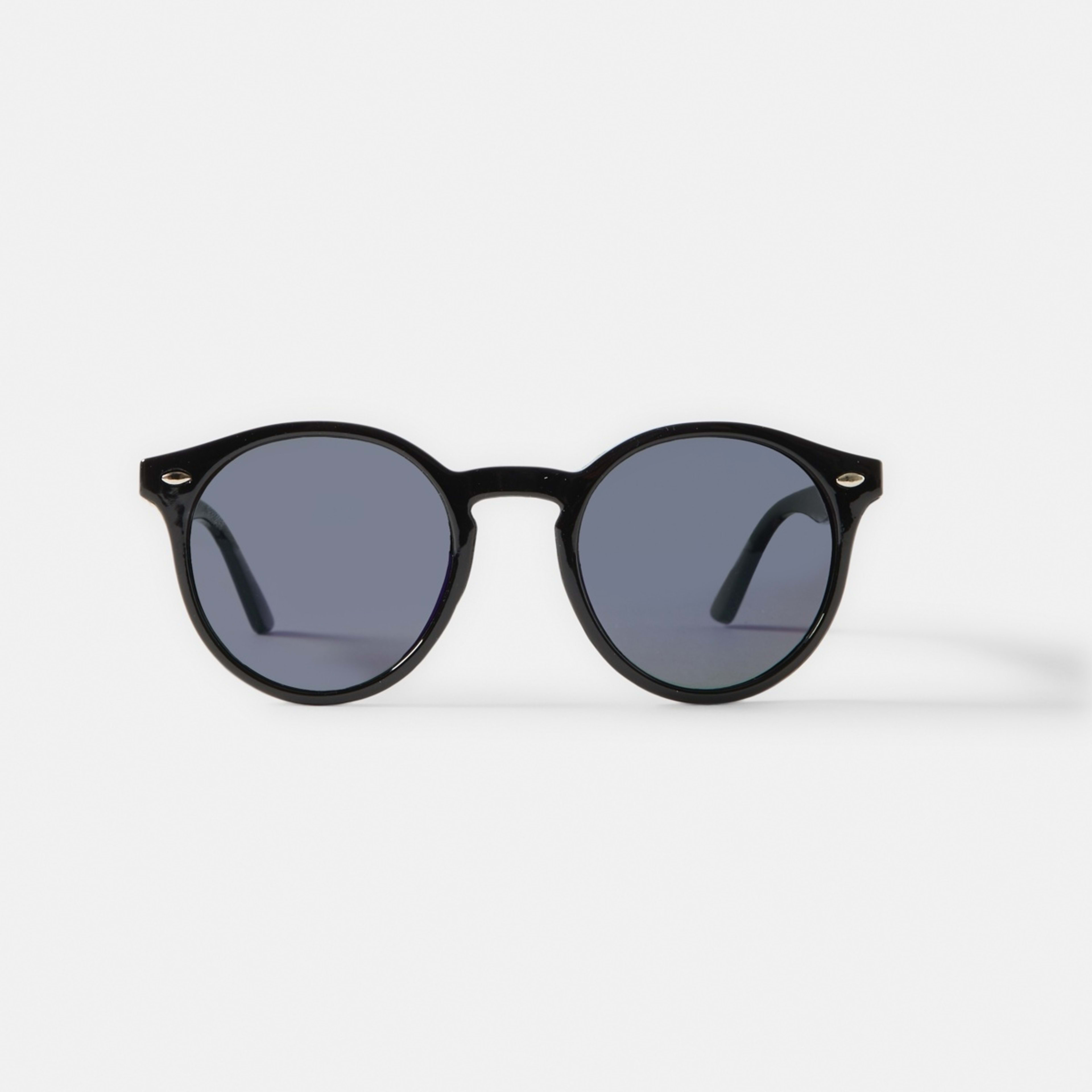 1 Kids Round Sunglasses - Black Black, 1 of 4