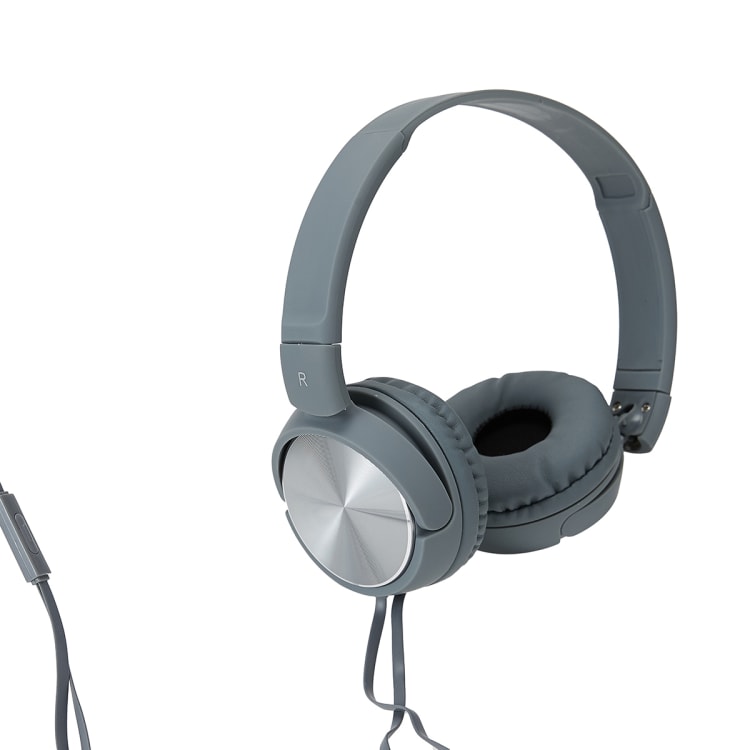 OnEar Wired Headphones Silver Look Kmart