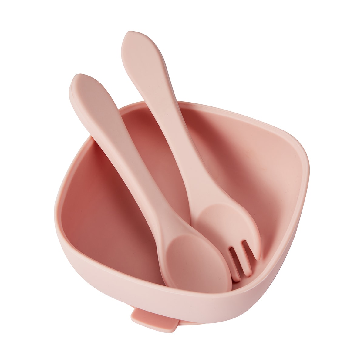 6 Piece Silicone Feeding Set Pink Kmart