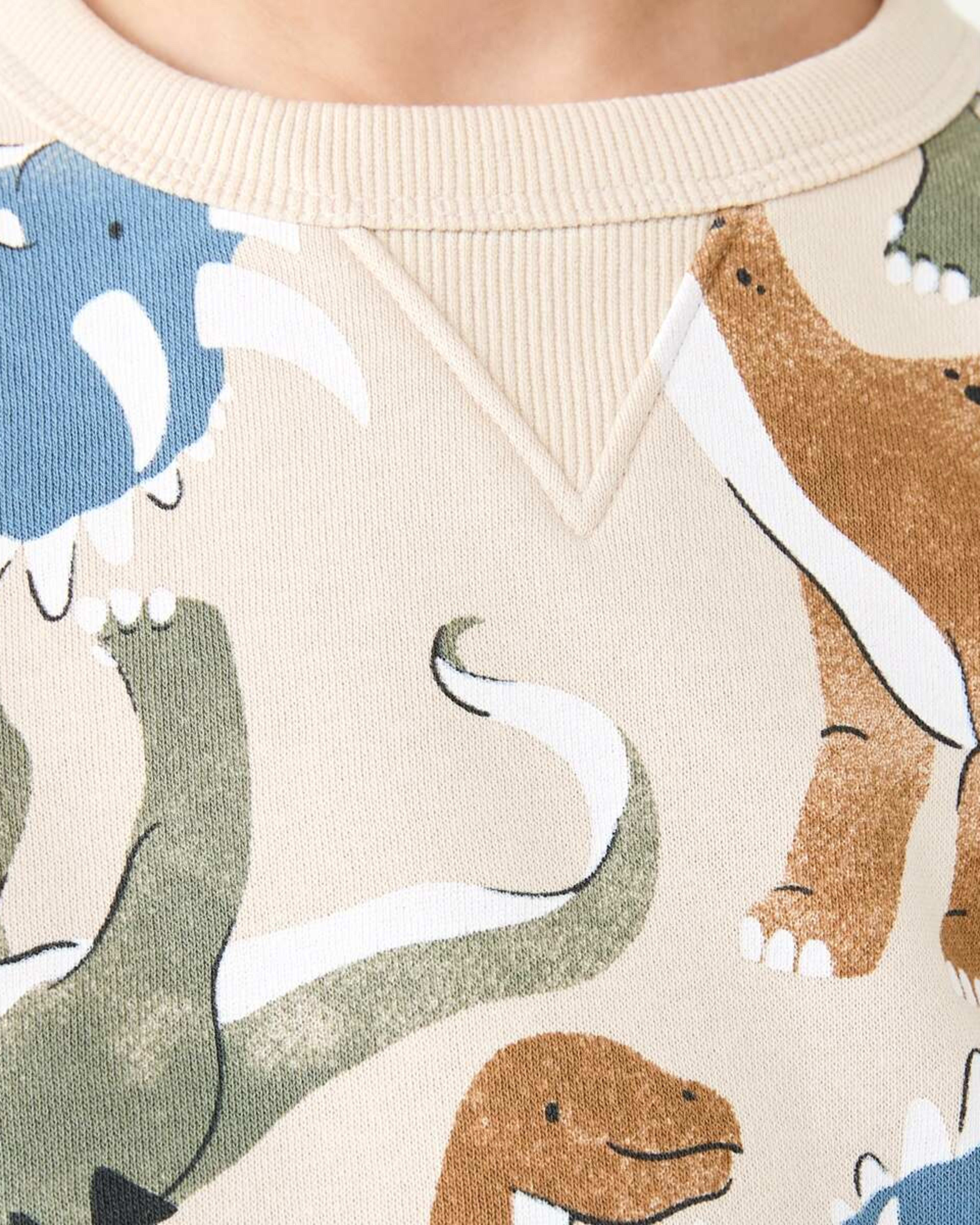 4 All Over Print Crew Neck Sweatshirt Bge Dino, 4 of 9