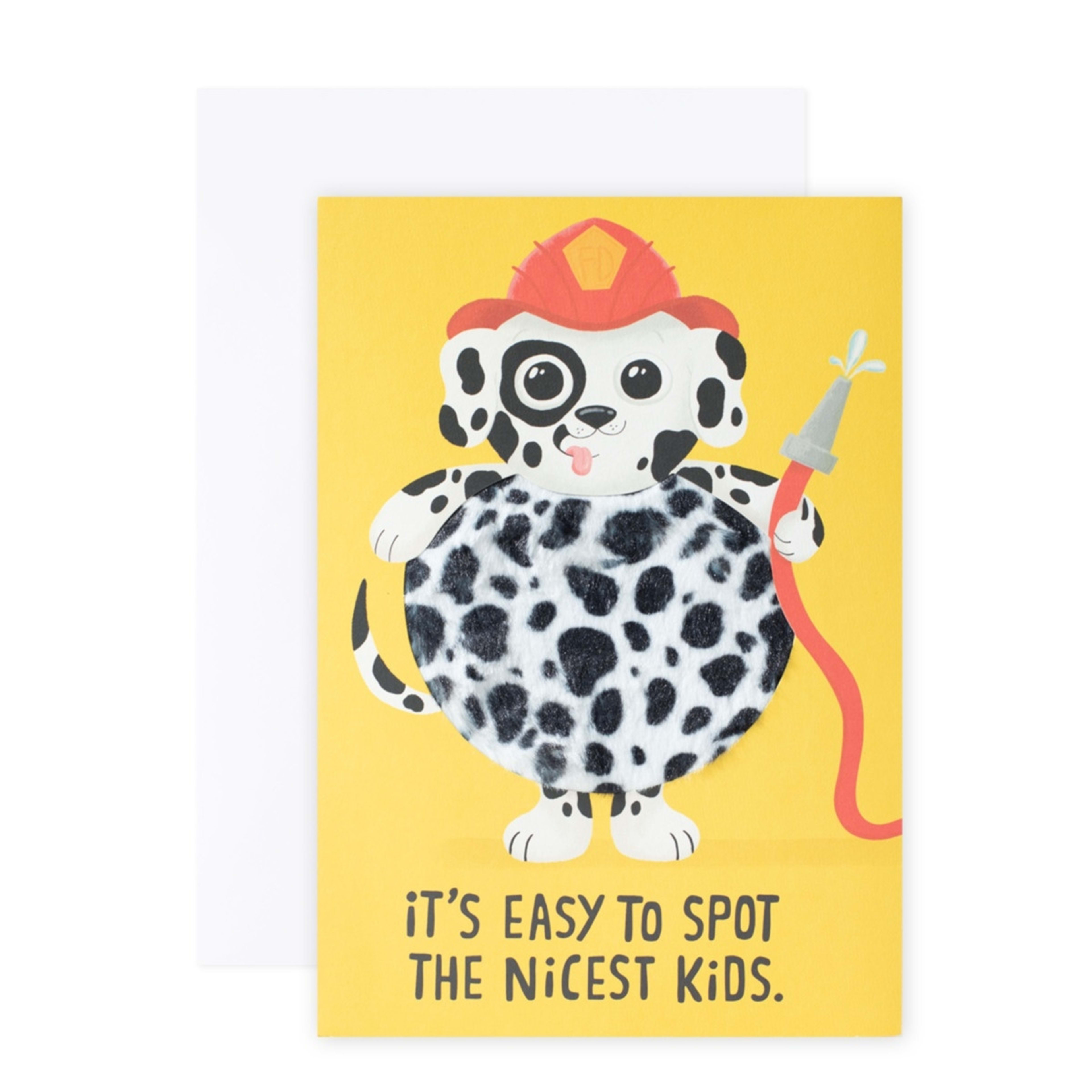 1 Hallmark Fuzzy Belly Dalmatian Birthday Card - Easy To Spot