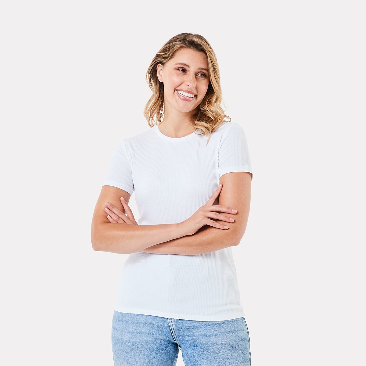 Stretch Cotton Rib Tee - Kmart