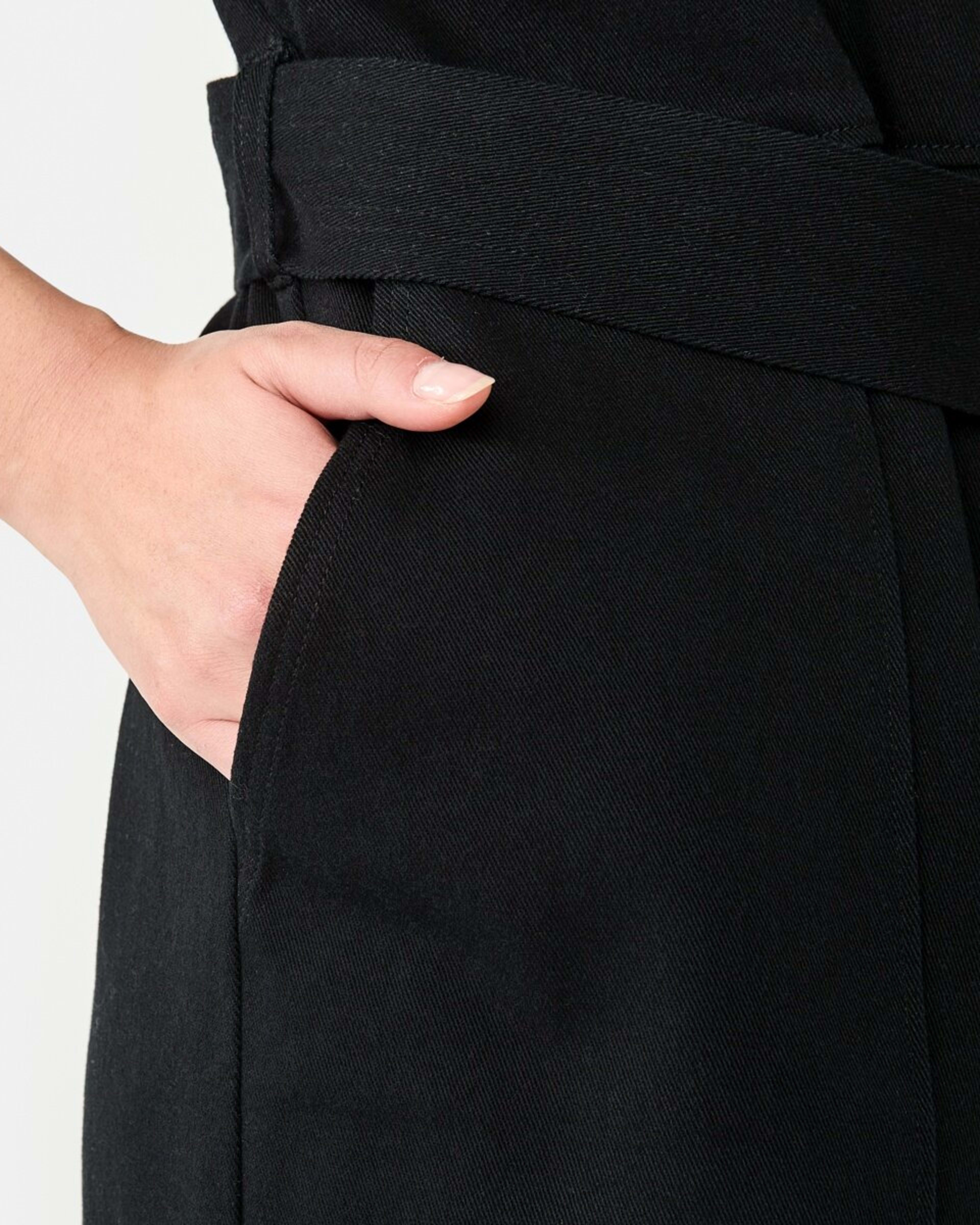 9 Short Sleeve Belted Playsuit BLACK, 9 of 11