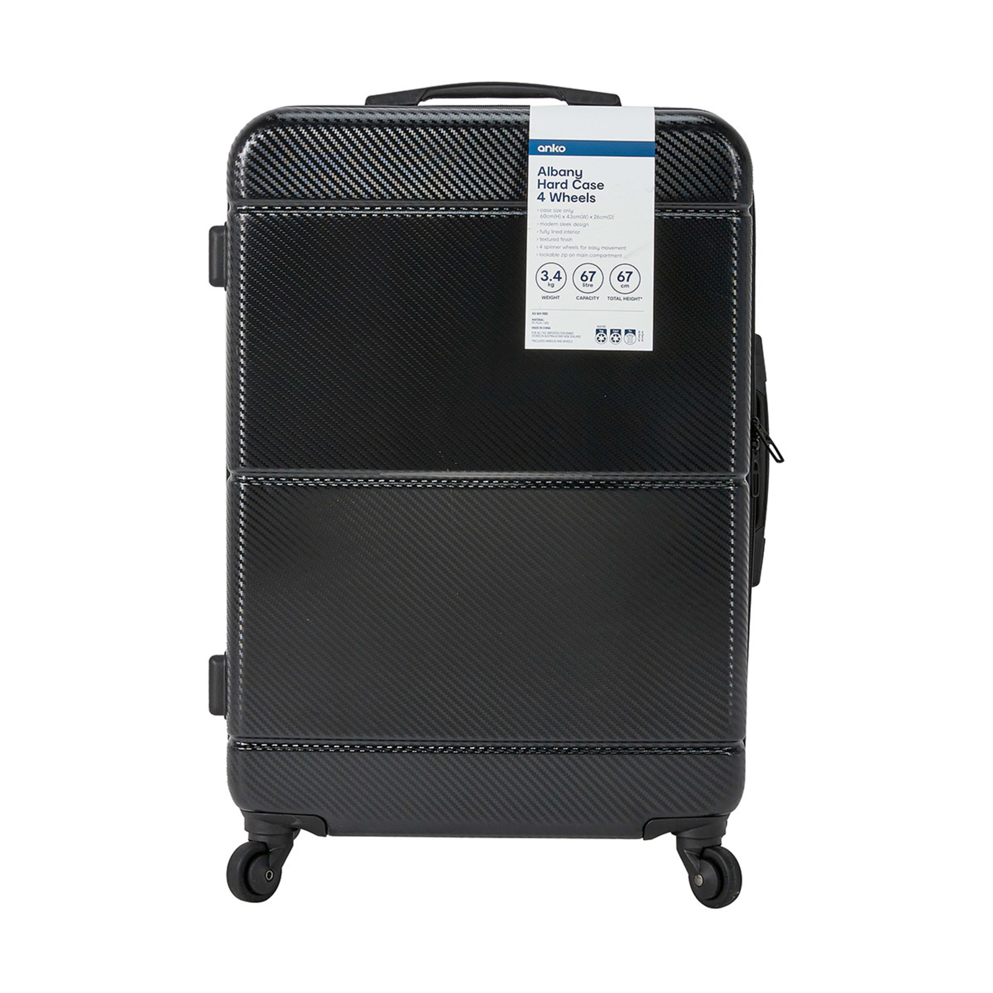 60cm Albany Hard Case 4 Wheels Graphite Kmart