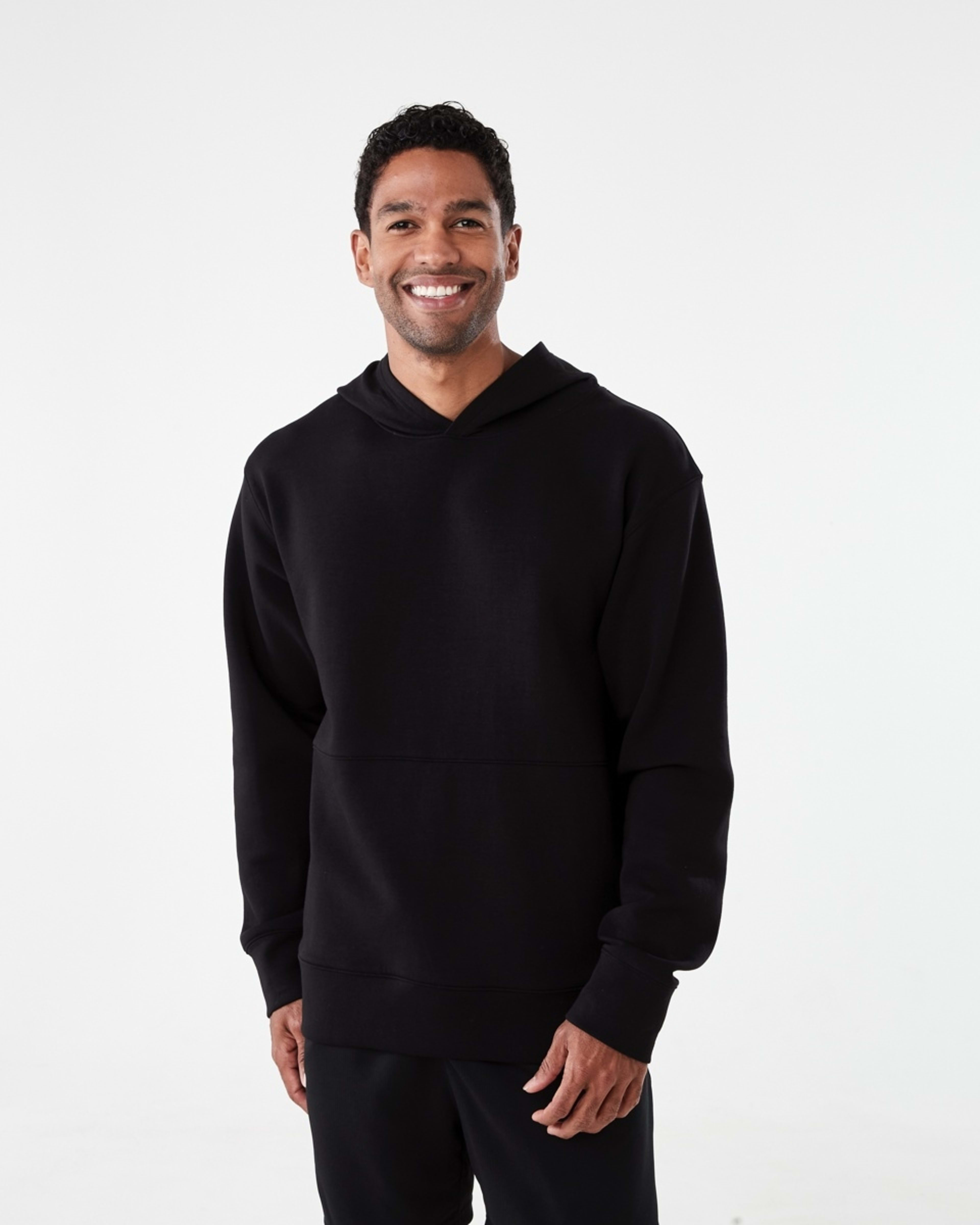 1 Active Mens Relaxed Scuba Hoodie BLACK, 1 of 5