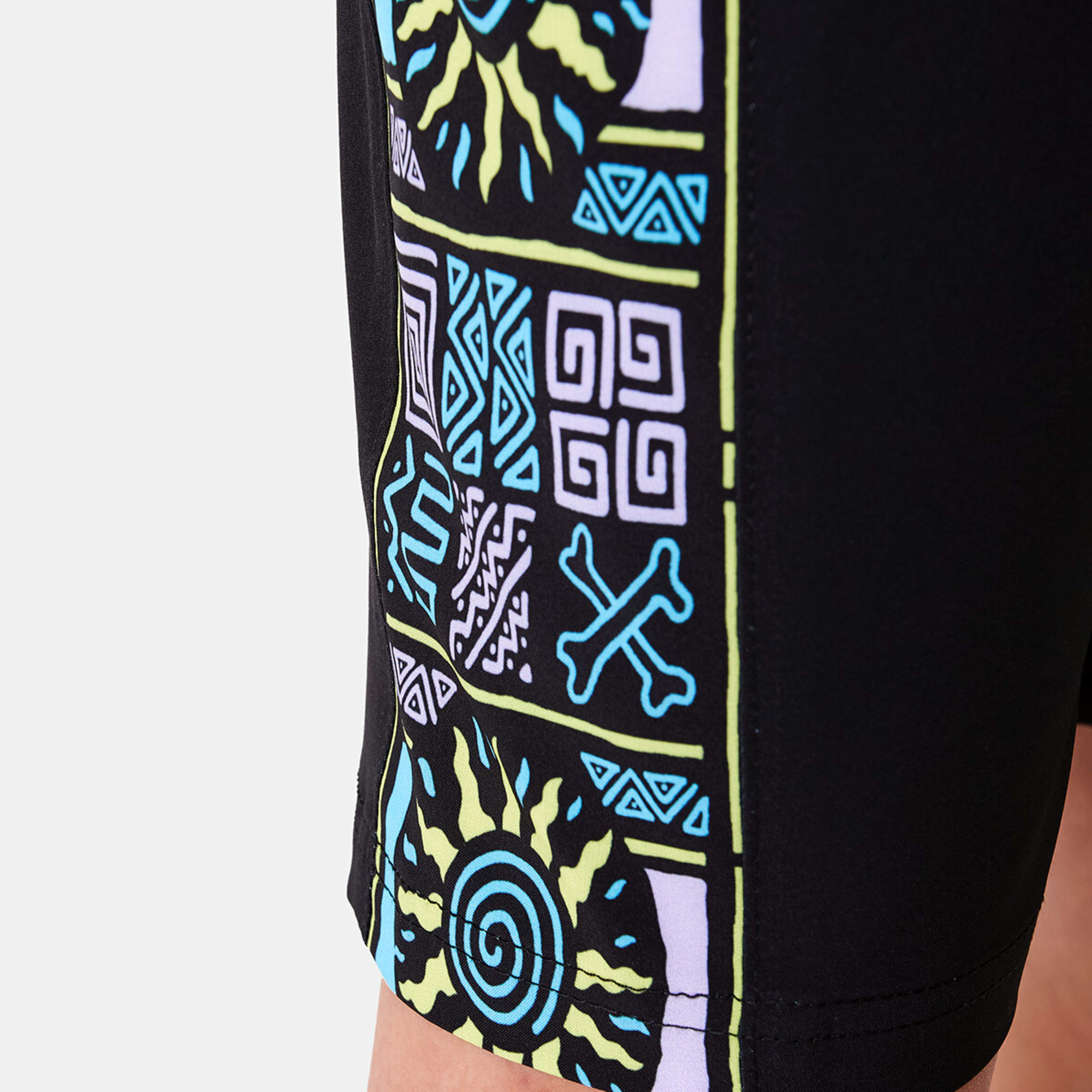 4 Panel Print Swim Shorts Black, 4 of 8