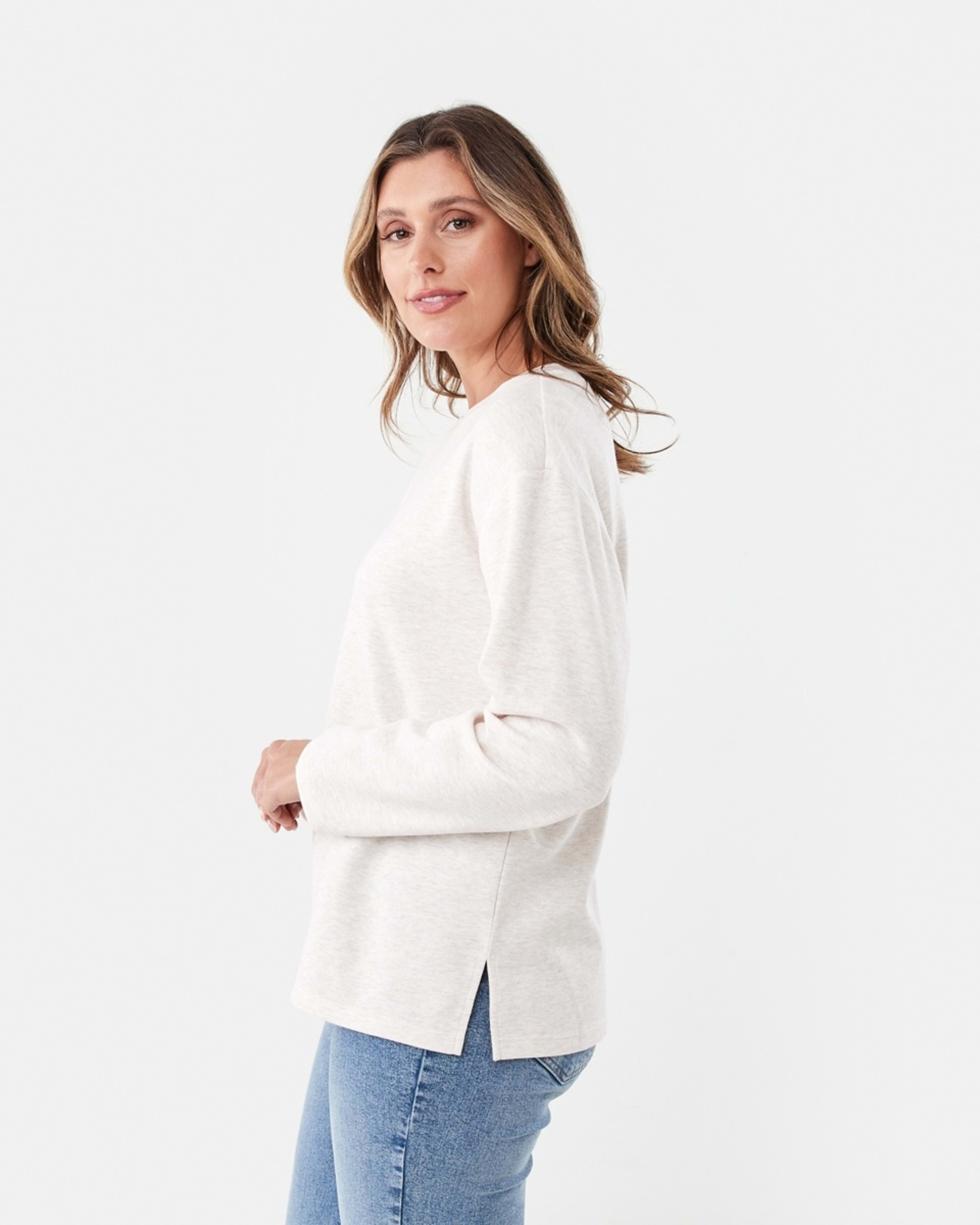 2 Long Sleeve Pique Top Soft Bge, 2 of 6