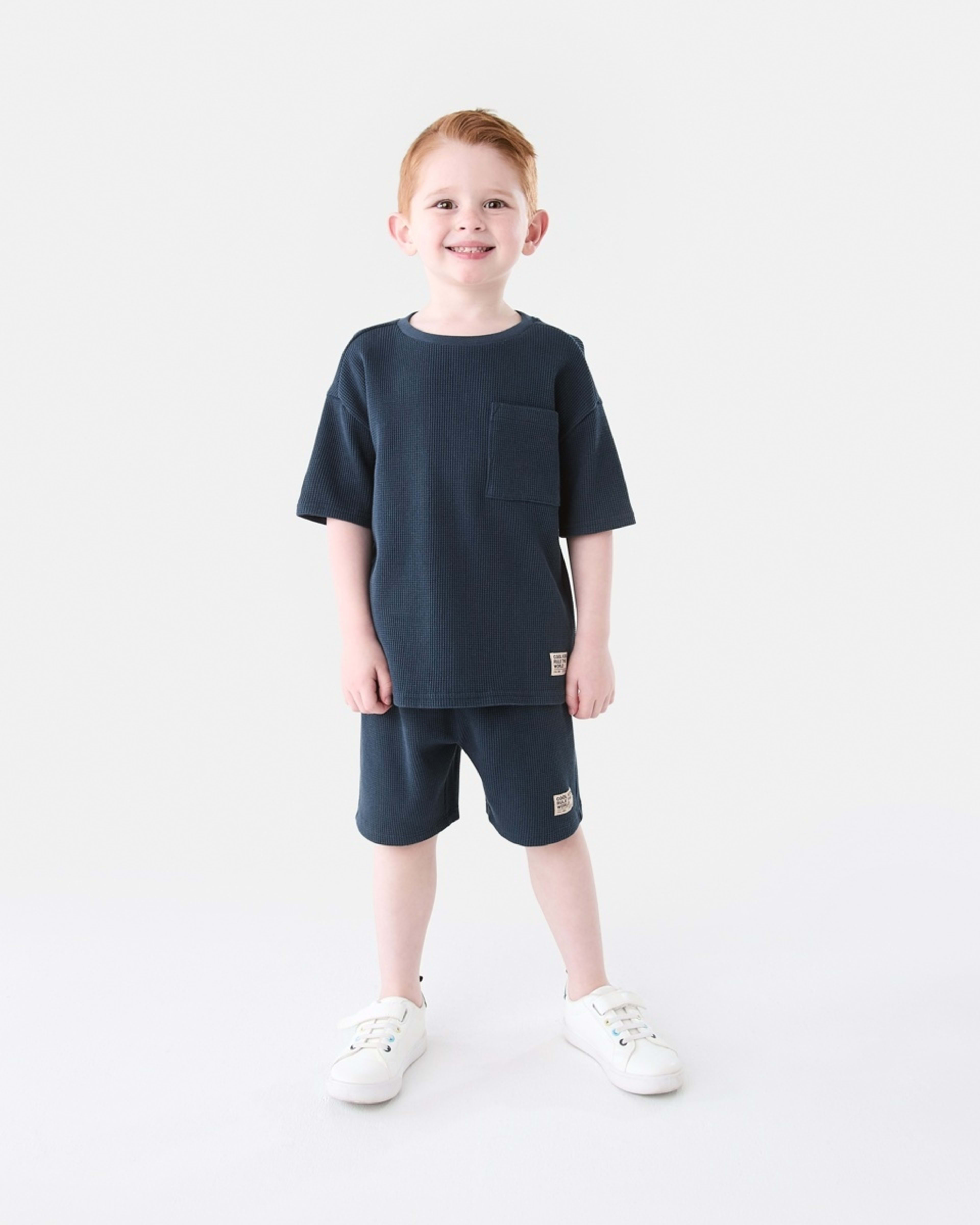 6 Waffle T-shirt Dress Navy, 6 of 9