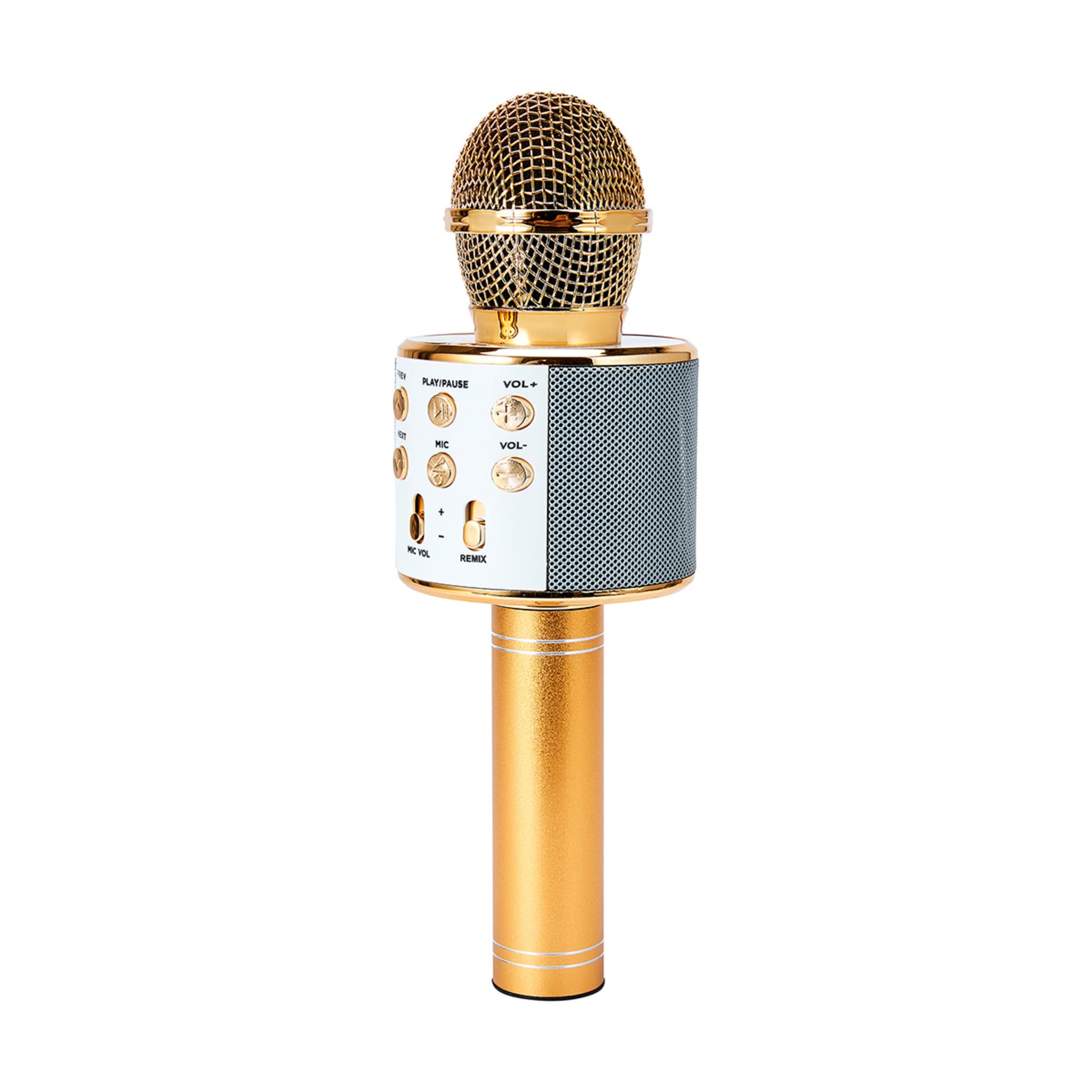 Karaoke Bluetooth Microphone Gold Look Kmart
