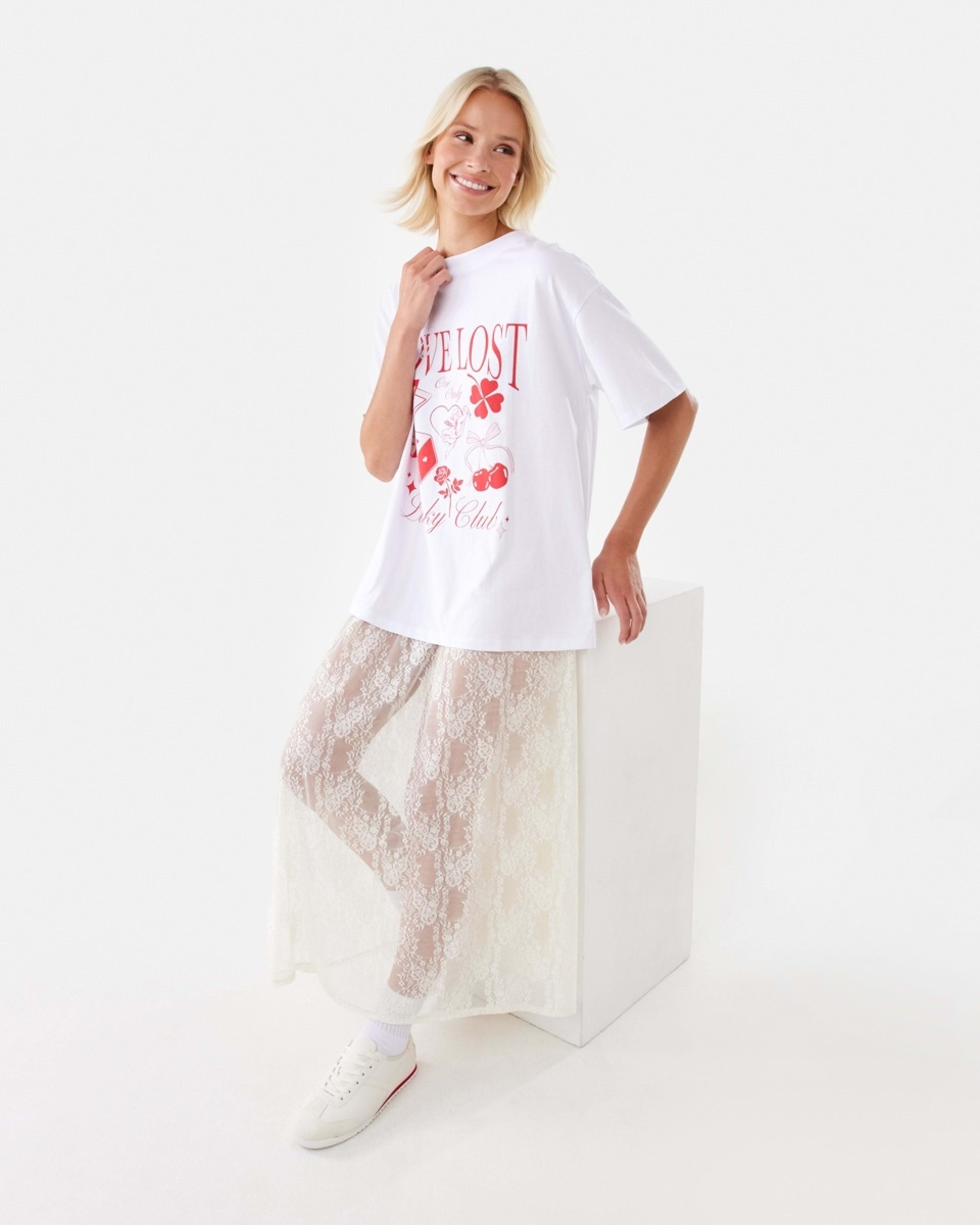 8 Lace Midi Skirt Prtn White, 8 of 8