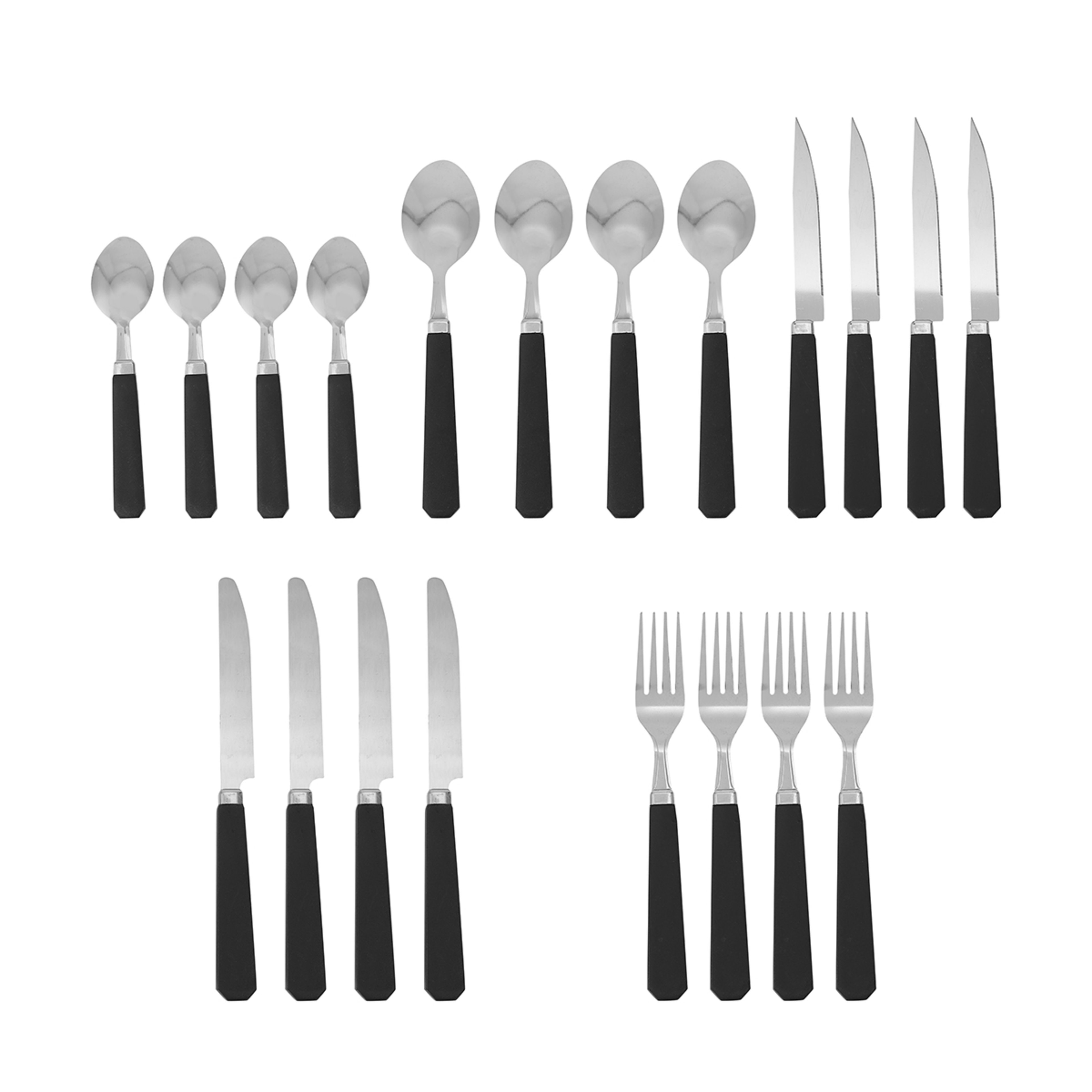 Black 30 Piece Cutlery Set with Caddy Kmart