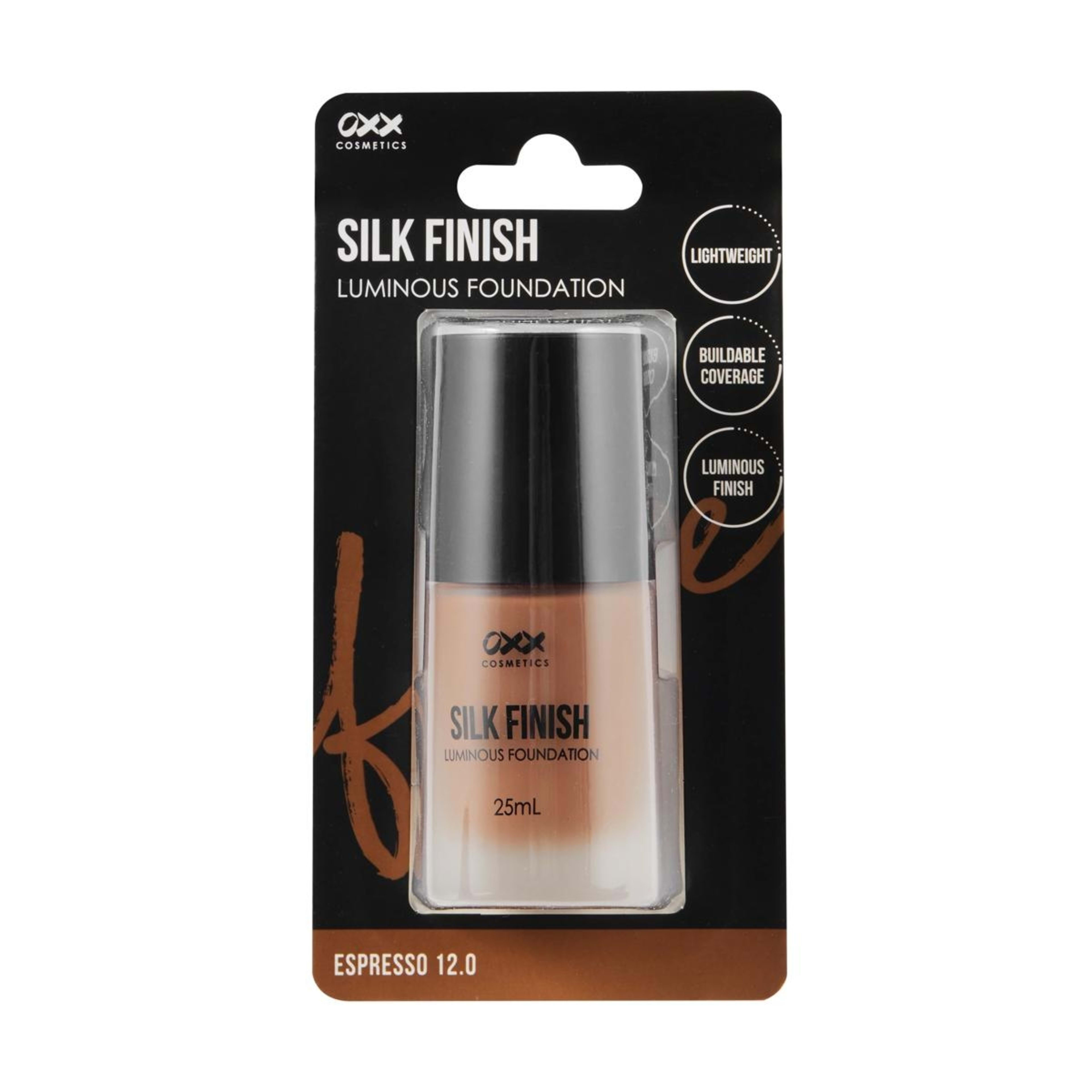 1 OXX Cosmetics Silk Finish Luminous Foundation - Espresso 12.0