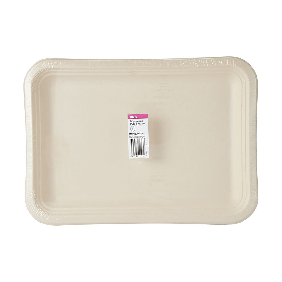 2 Pack Sugarcane Pulp Platters Kmart