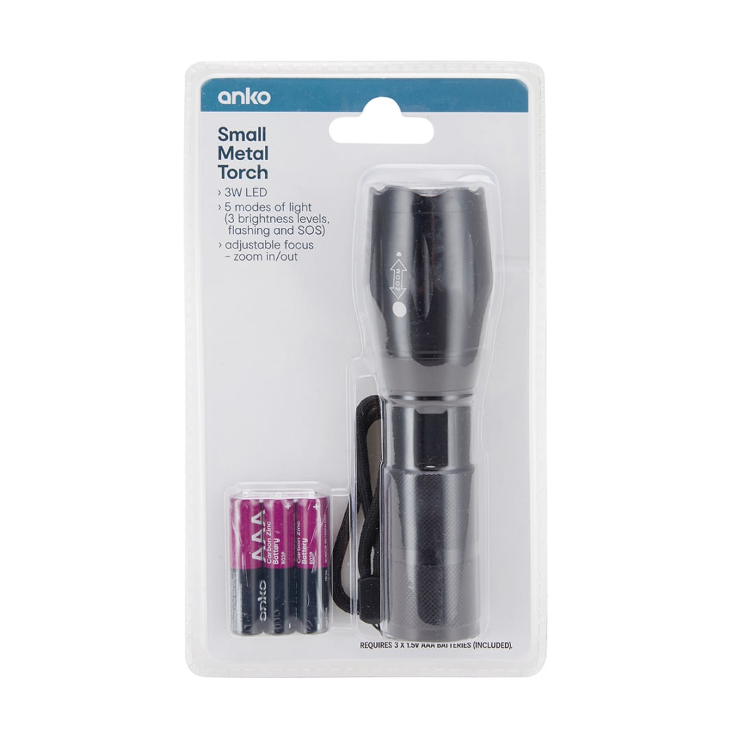 Small Metal Torch Black Kmart