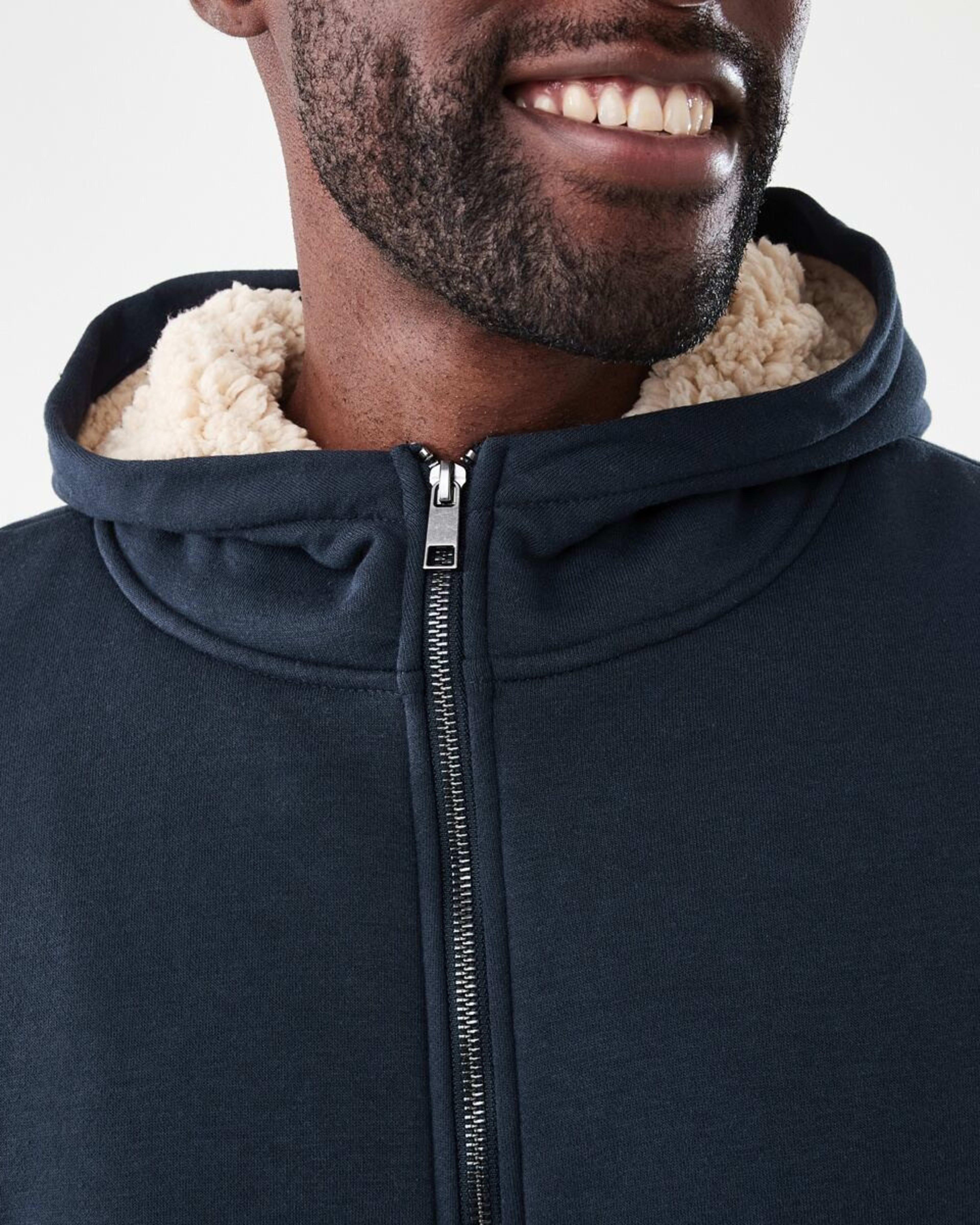 6 Sherpa Lined Zip Through Hoodie Nvy Sphire, 6 of 7