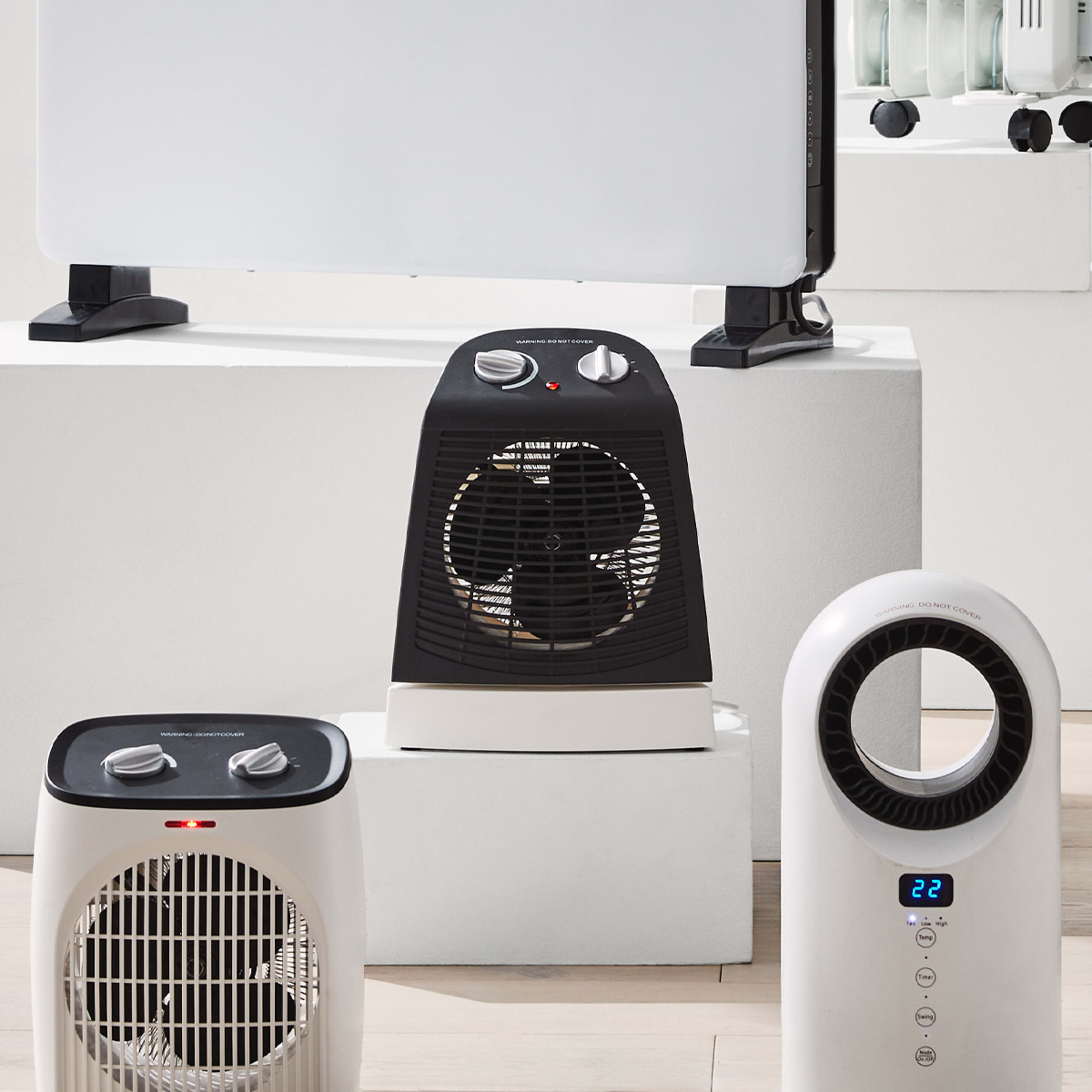 8 Oscillating Fan Heater - Black and White, 8 of 8