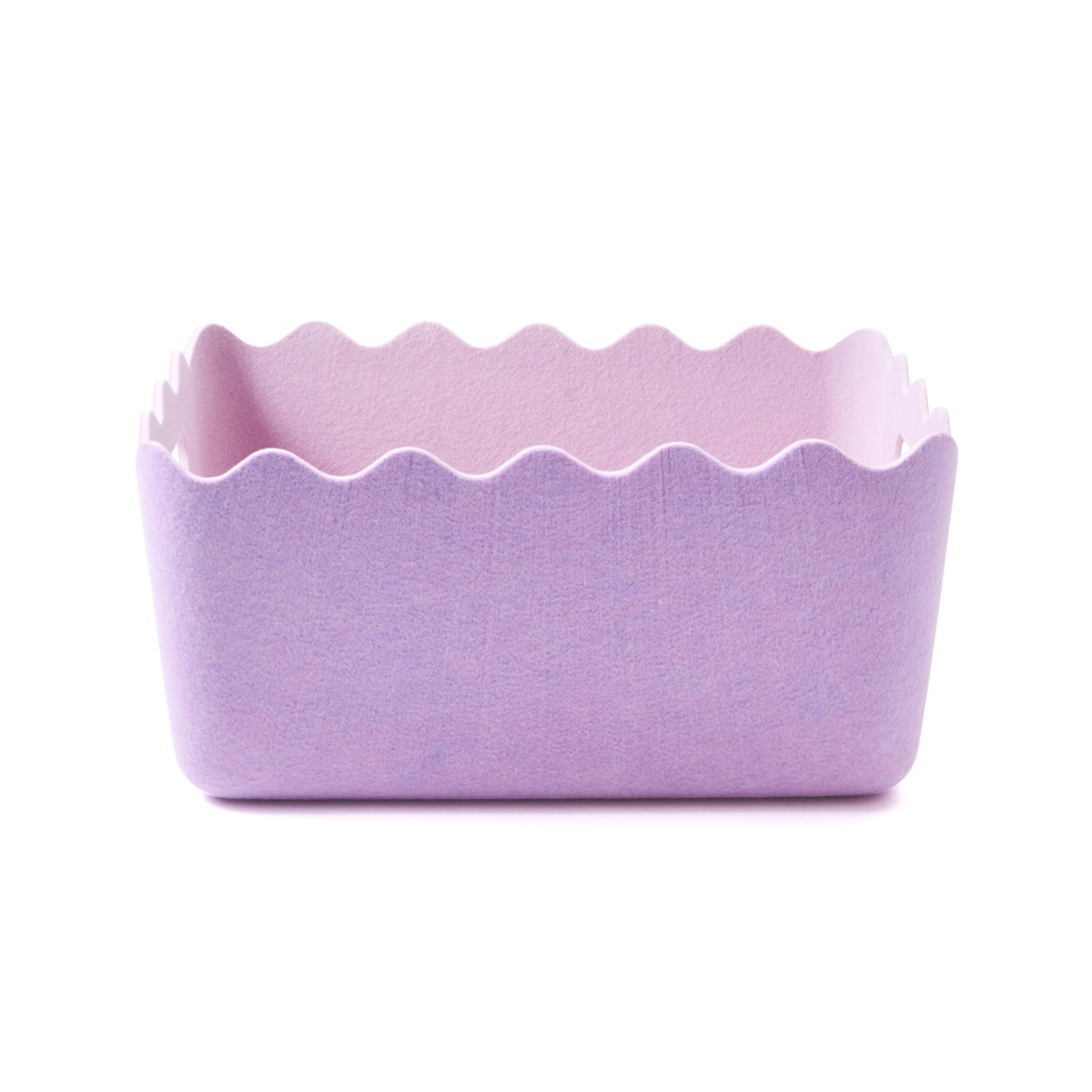 3 Two Tone Flat Felt Basket - Lilac, 3 of 8