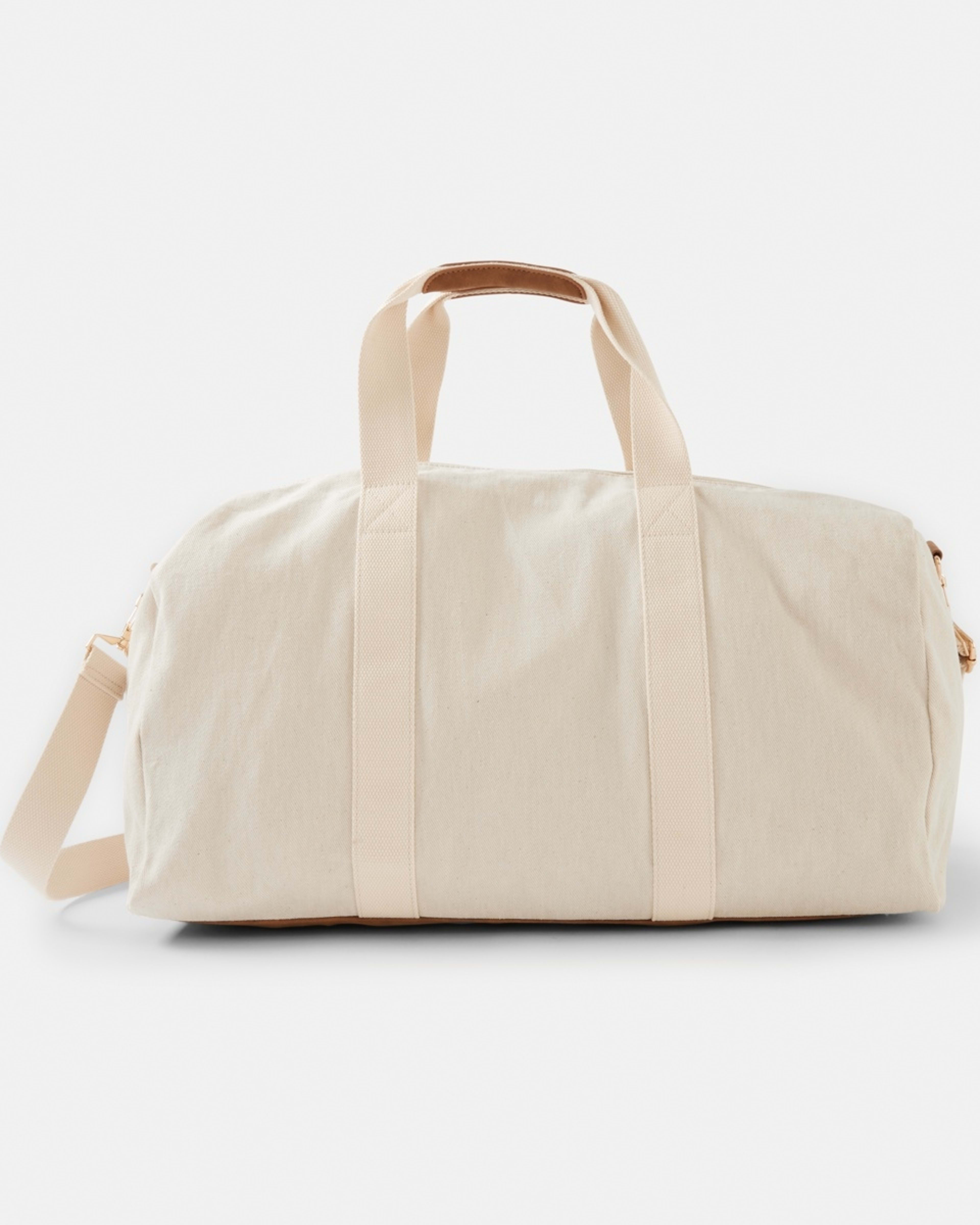 1 Canvas Weekender Bag NATURAL BEIGE, 1 of 5