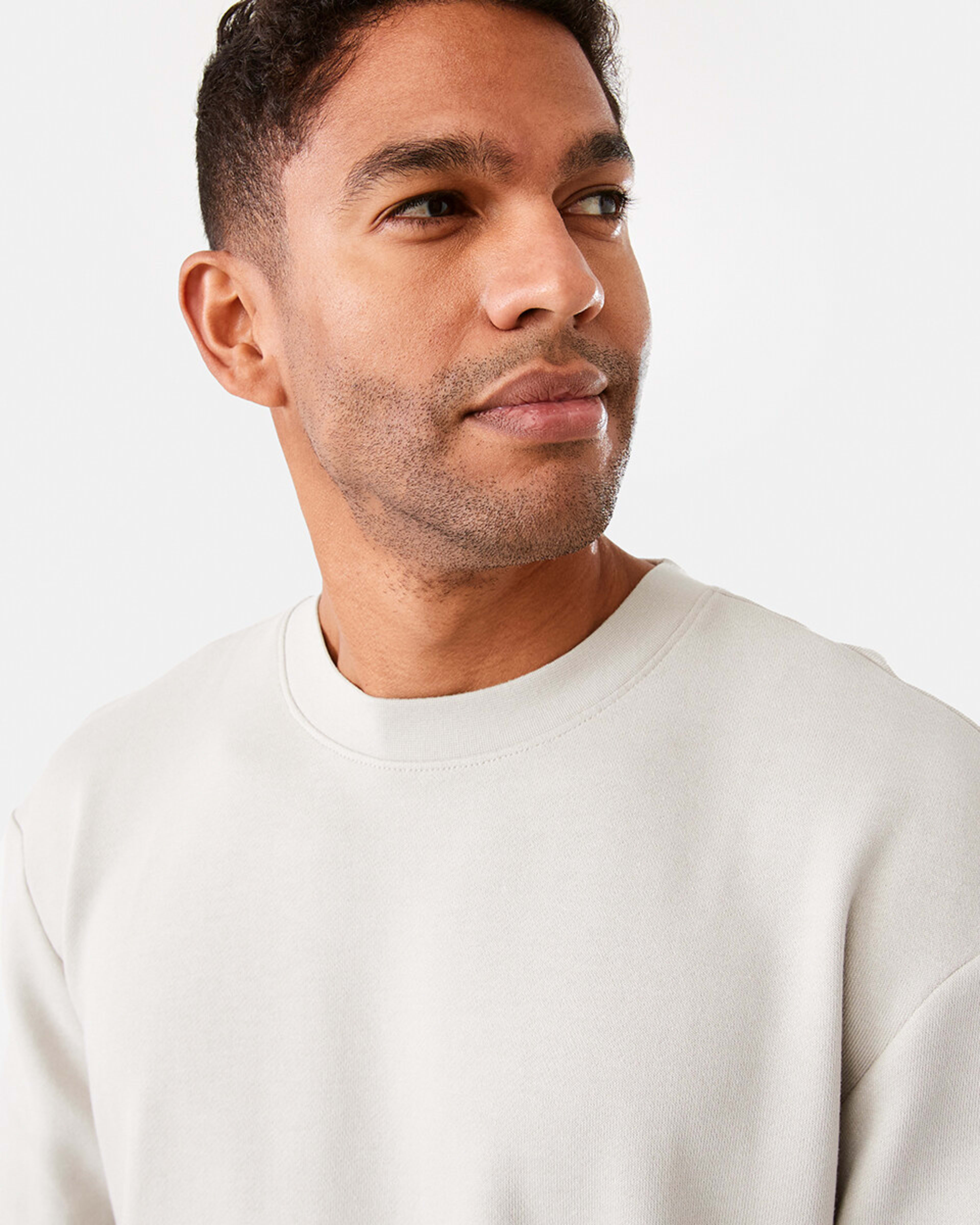 4 Active Men Terry Crew Neck Top Sil Beige, 4 of 7