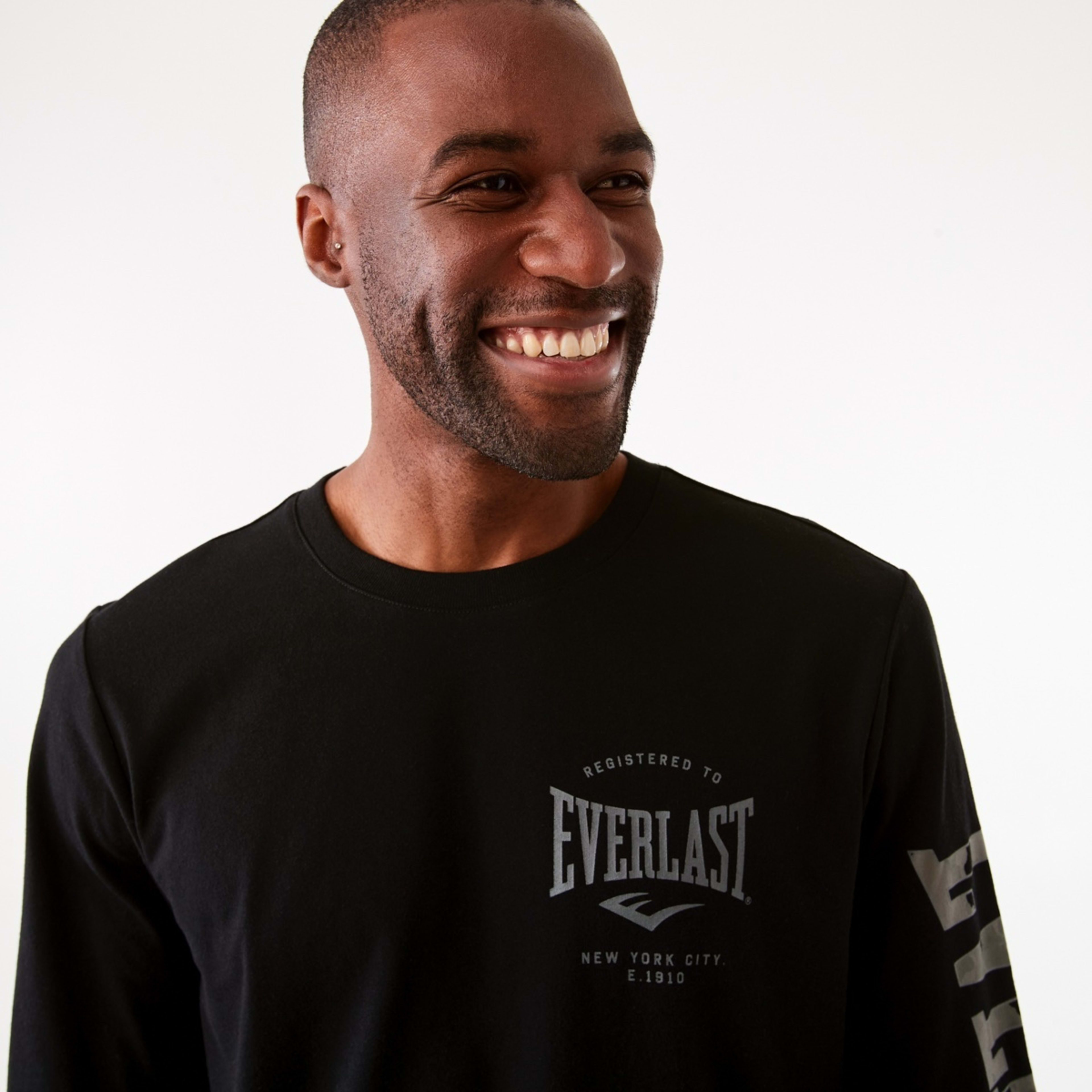4 Everlast Mens Long Sleeve Camo T-shirt Black, 4 of 7