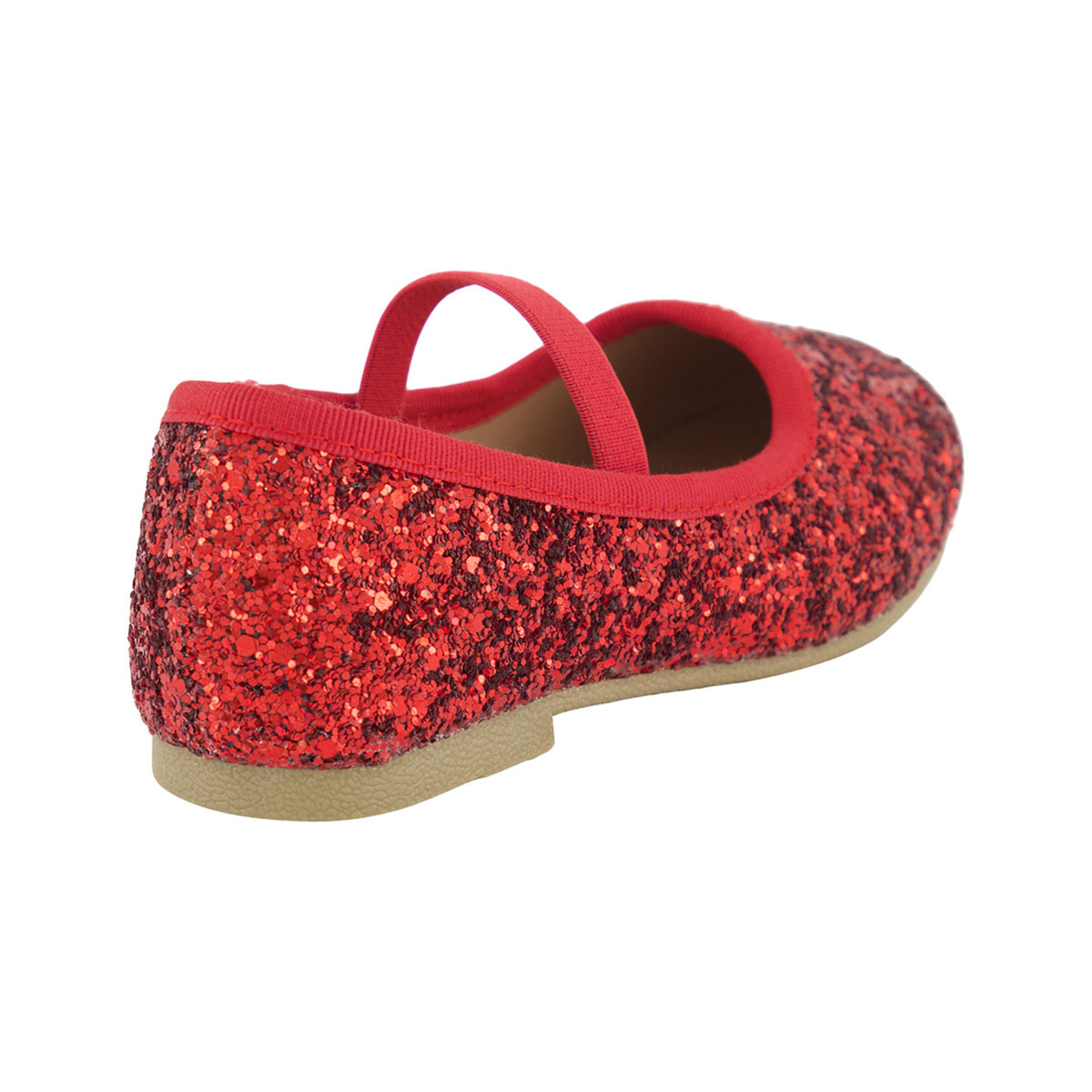 4 Junior Glitter Flats Red, 4 of 6