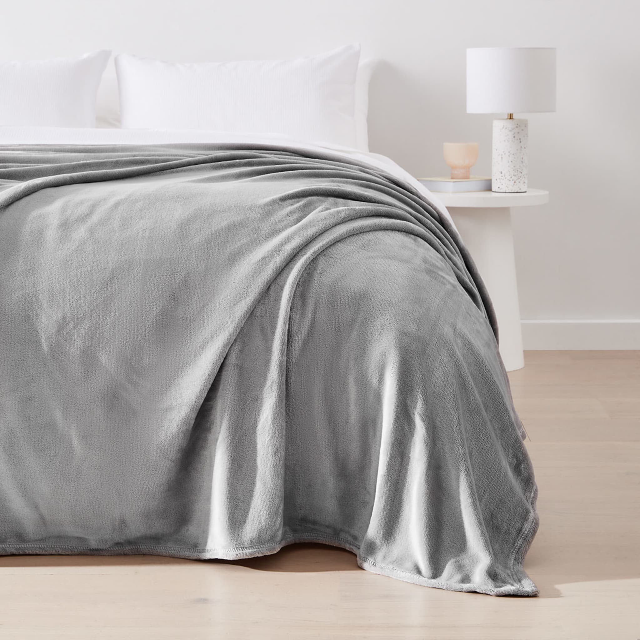 Soft Touch Blanket Double/Queen Bed, Grey Kmart