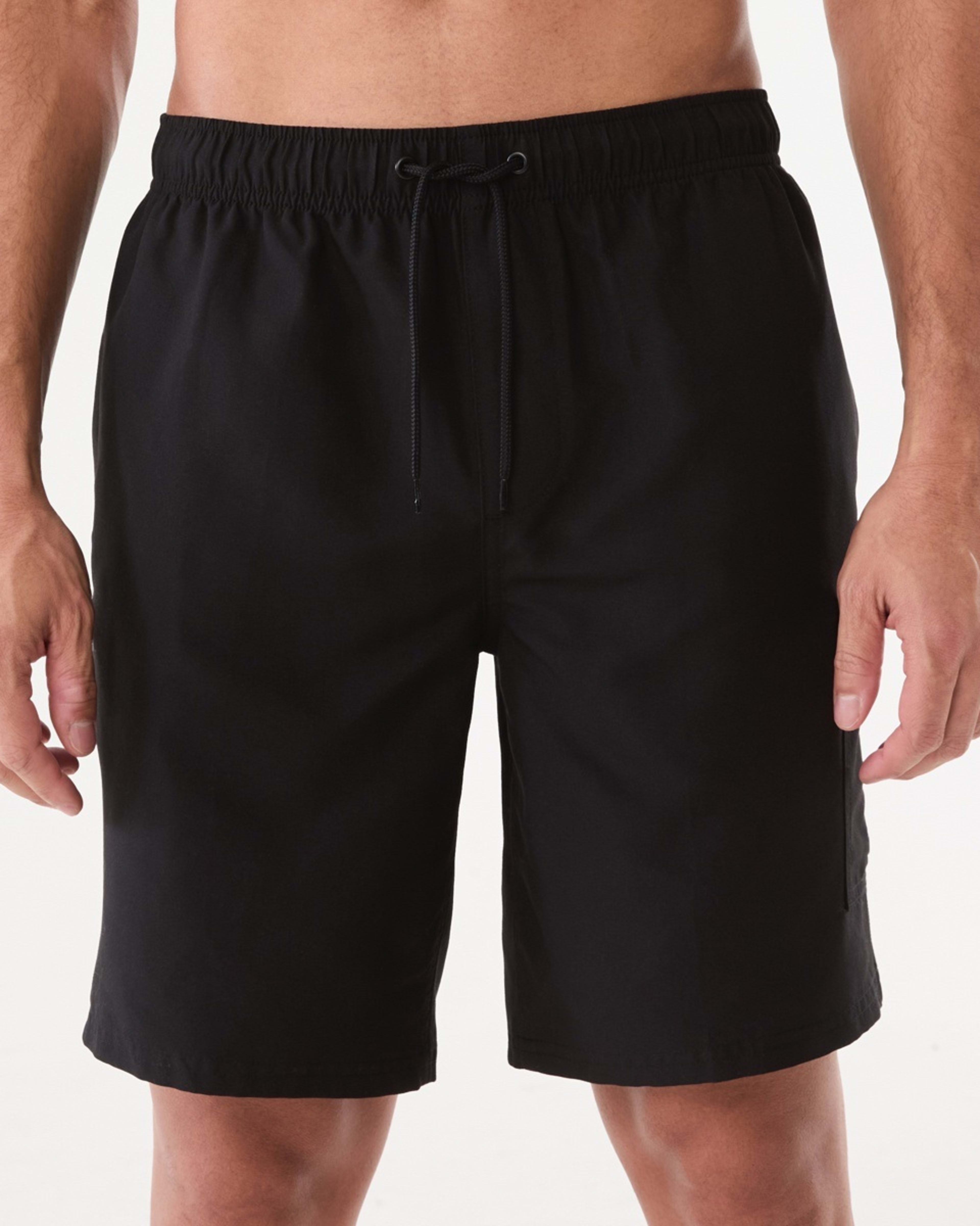 1 Elastic Waist Regular Cargo Boardshorts BLACK, 1 of 5