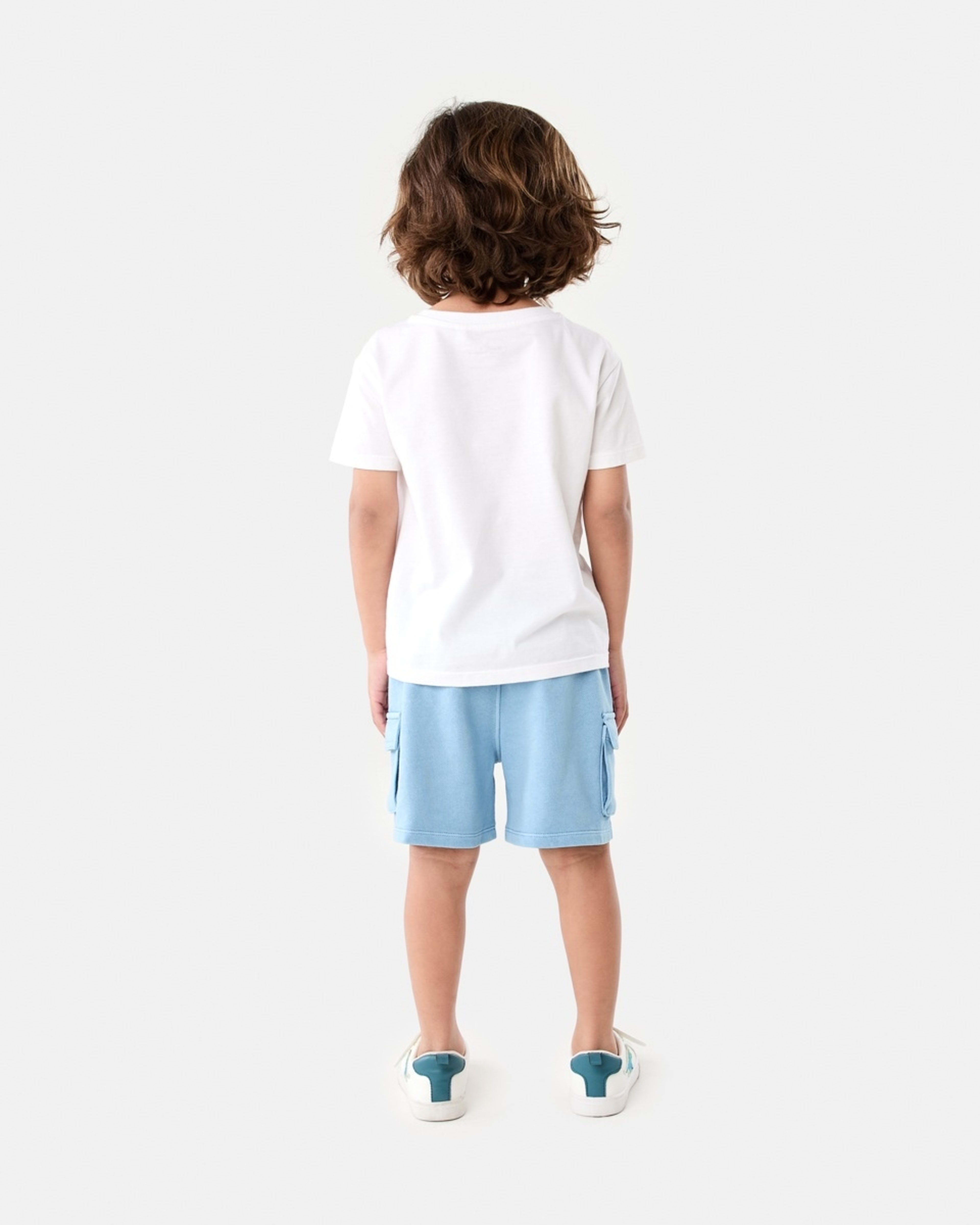 6 Washed Cargo Knit Shorts FADED DENIM, 6 of 6