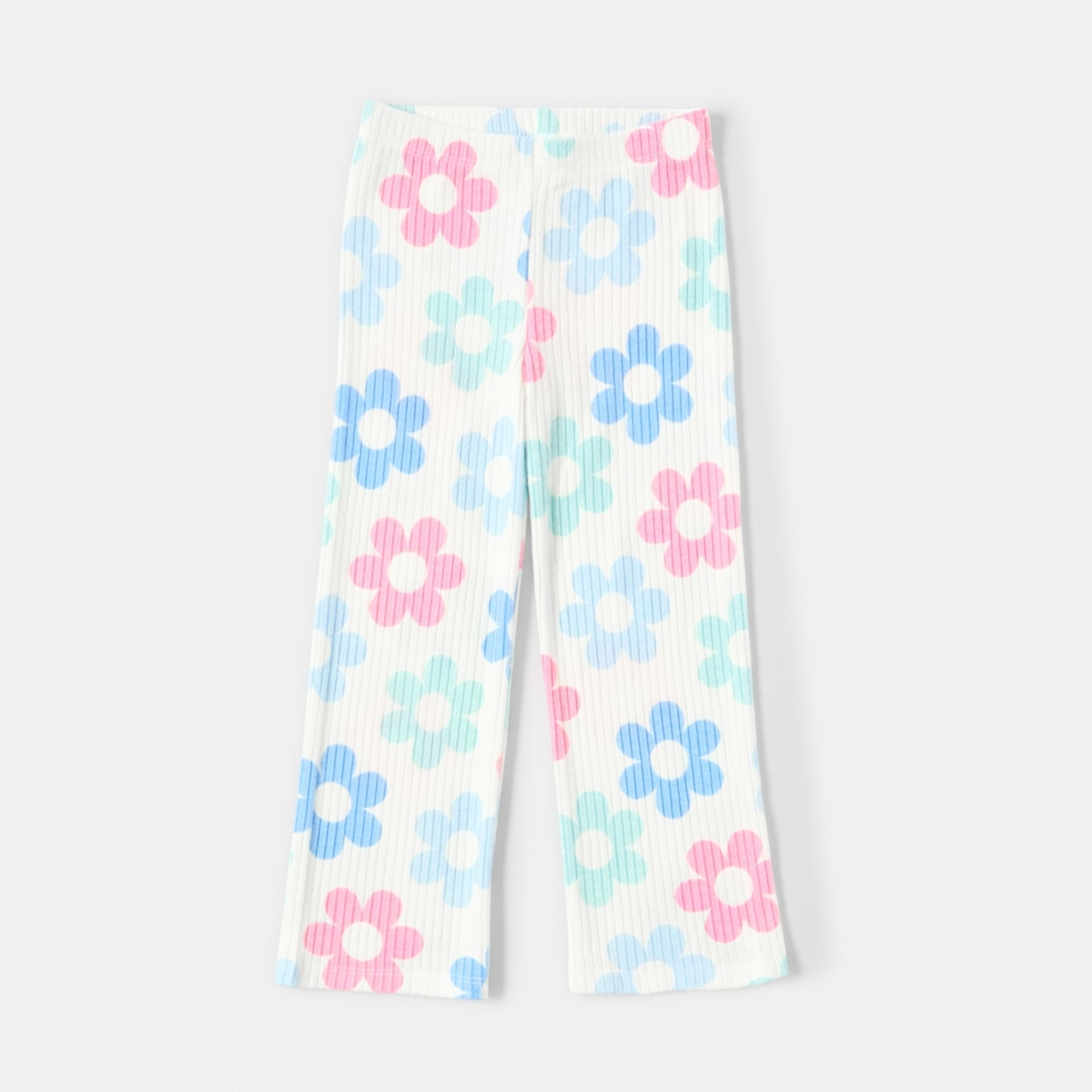 7 Wide Leg Brushed Leggings Flower Power Pristine White, 7 of 8