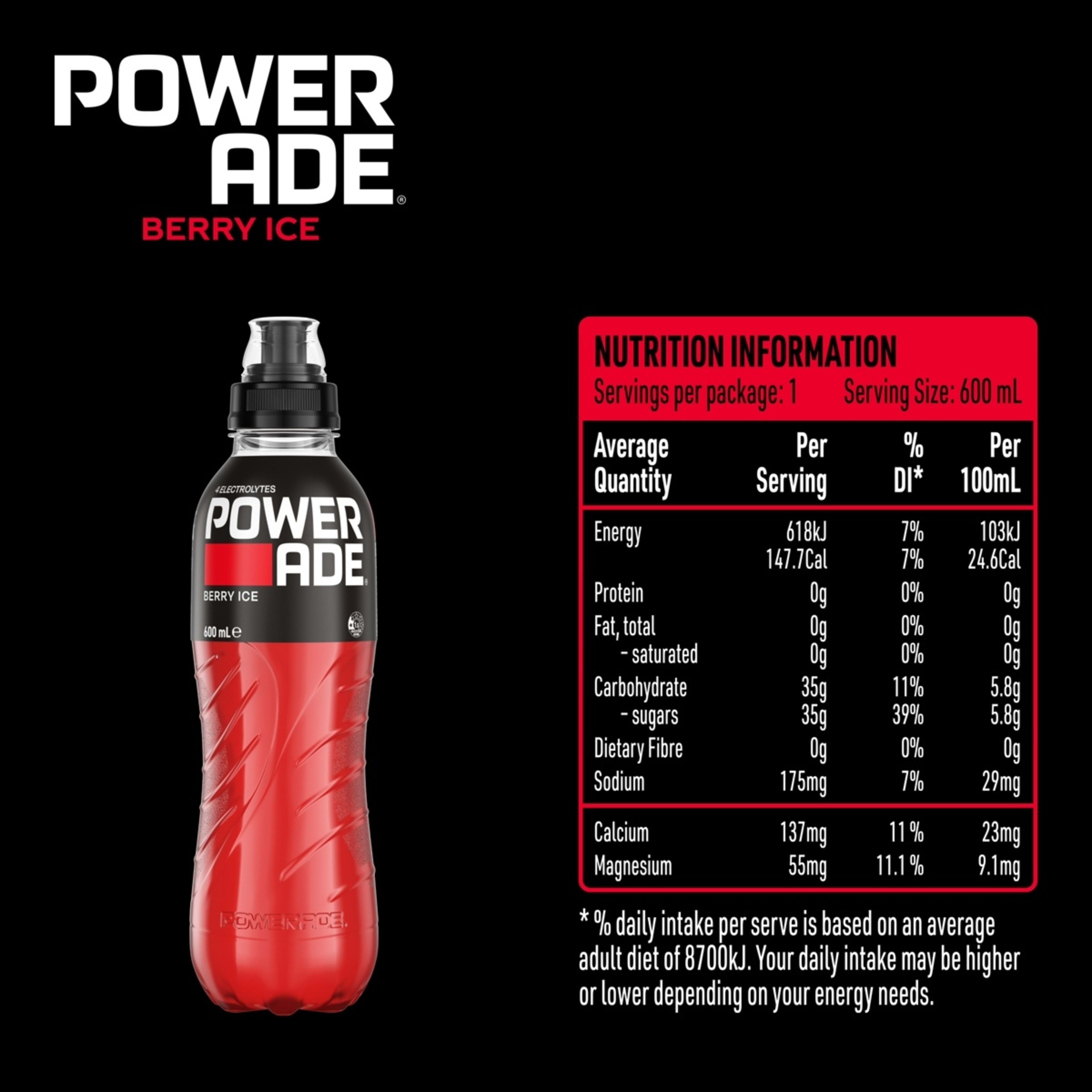 2 Powerade ION4 Isotonic Berry Ice Sports Drink 600ml, 2 of 4