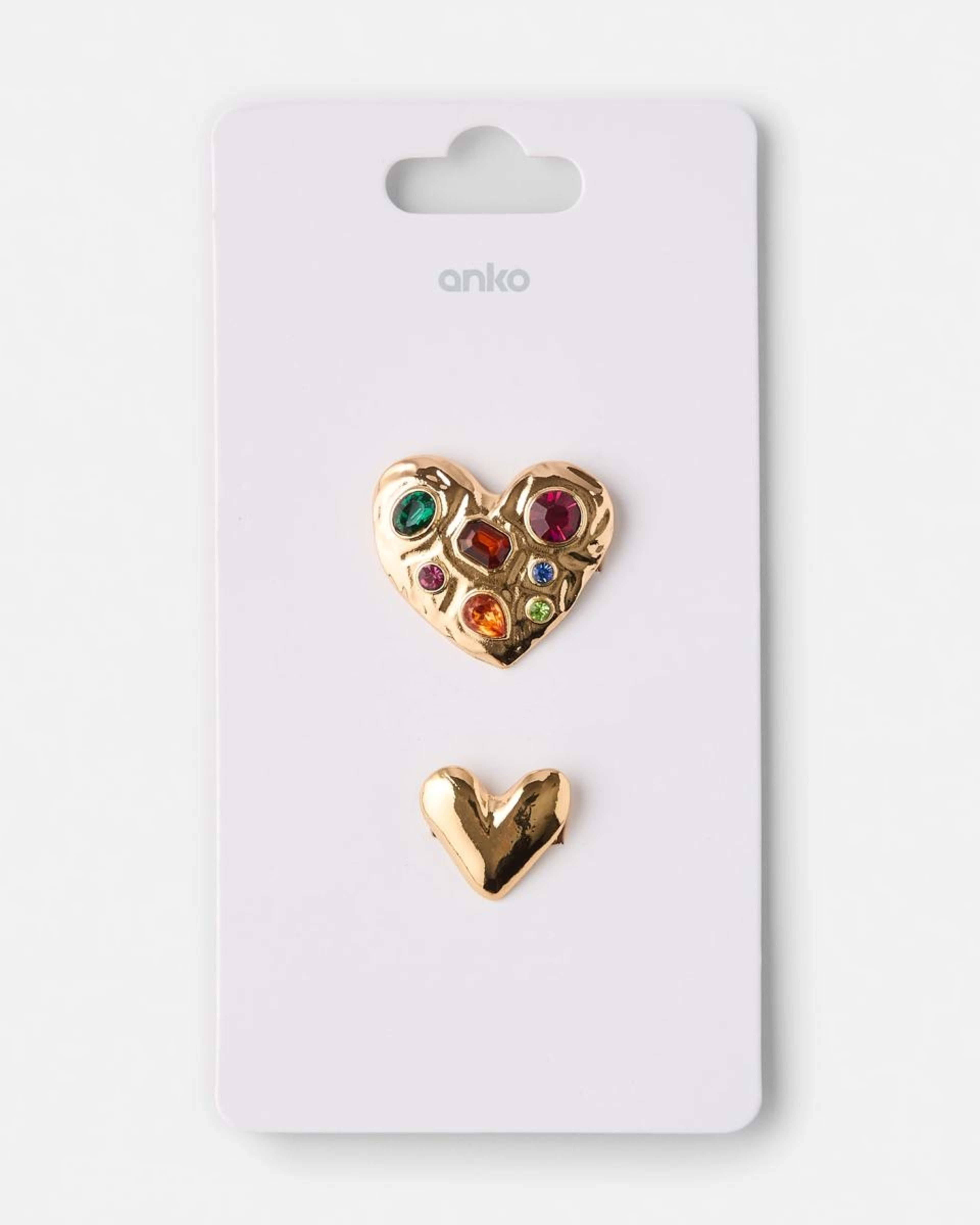 4 2 Pack Heart Brooch - Gold Tone Gold, 4 of 4