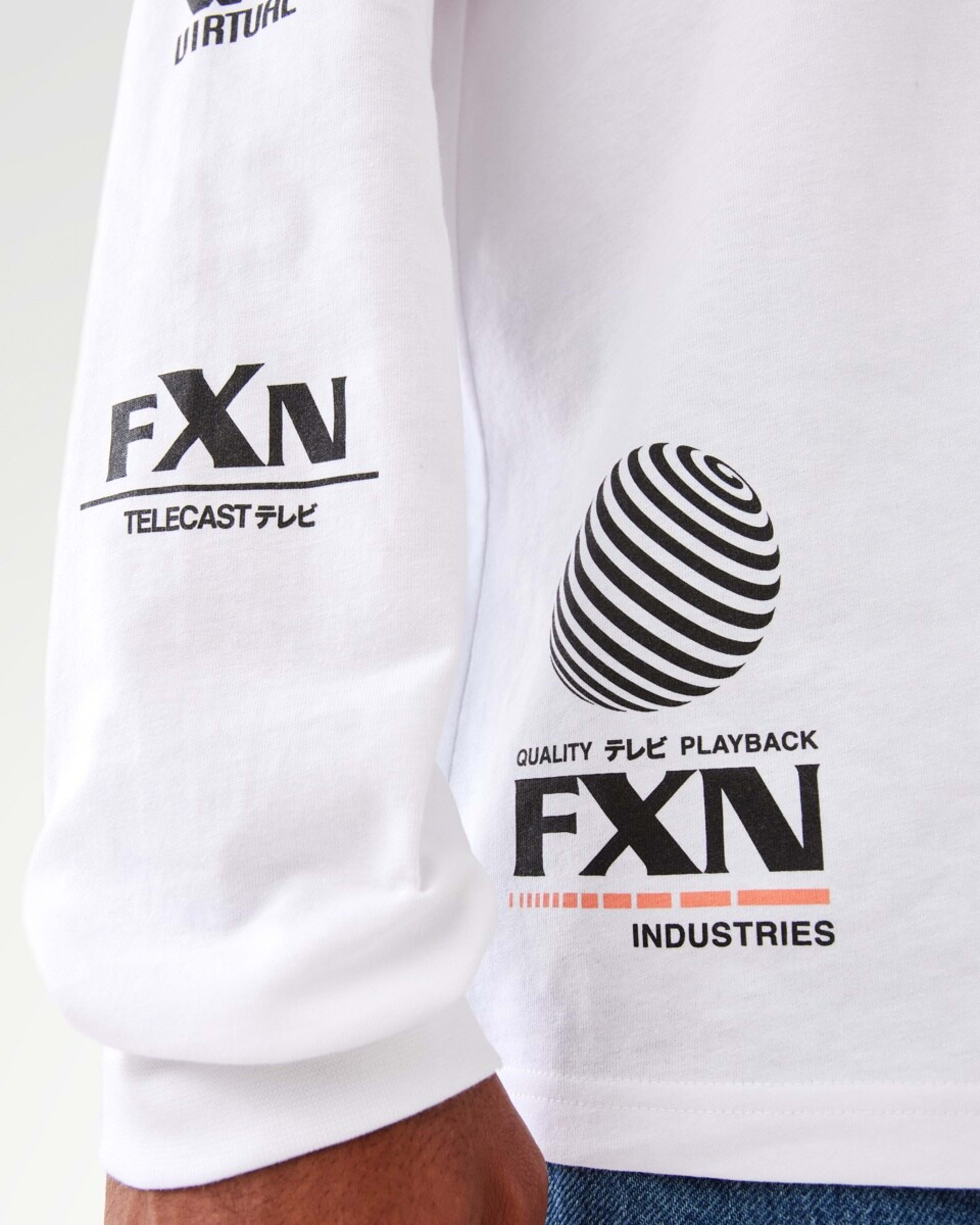 8 Long Sleeve Oversized Graphic T-shirt White, 8 of 10