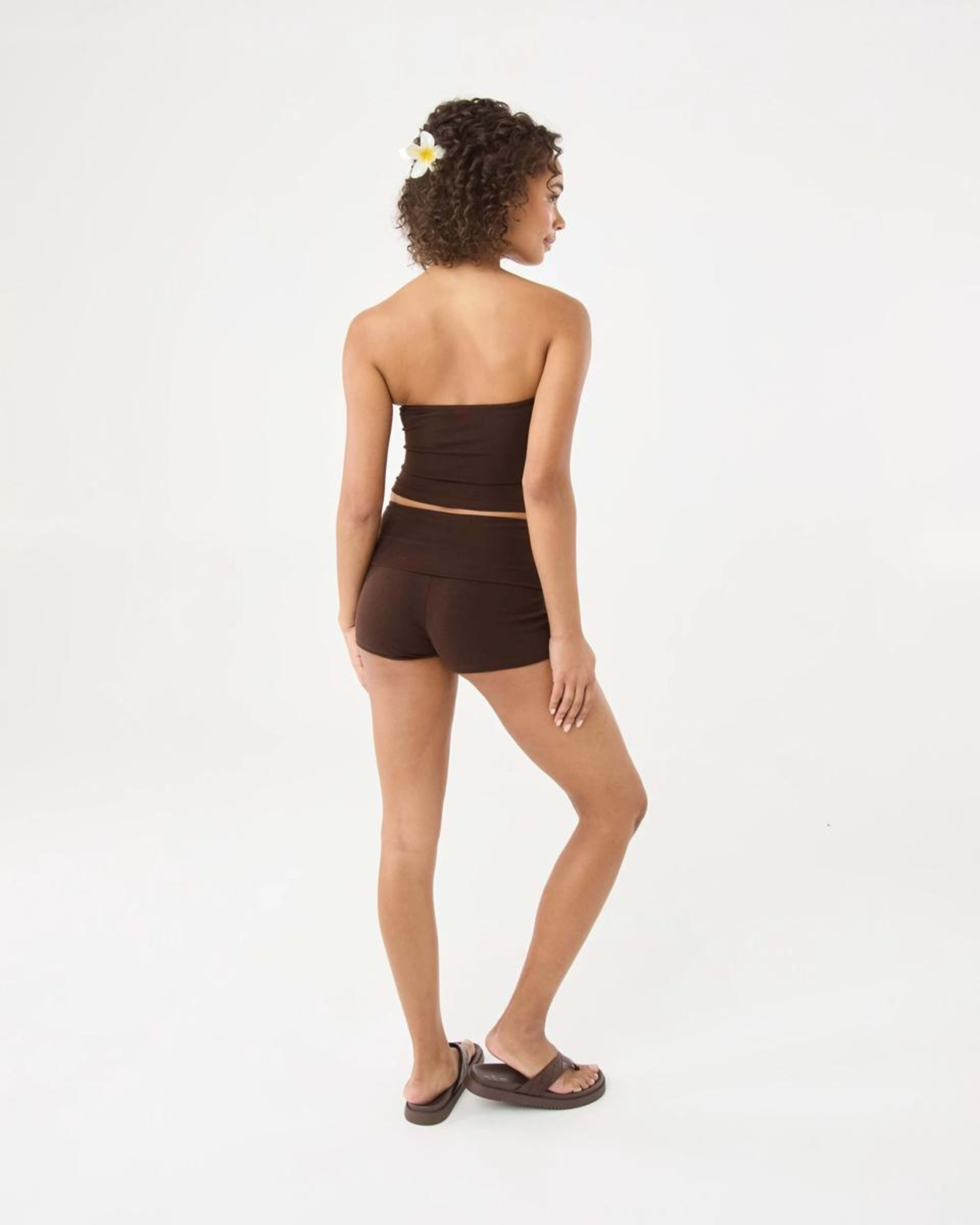 4 Fold Over Mini Shorts Melt Brown, 4 of 6
